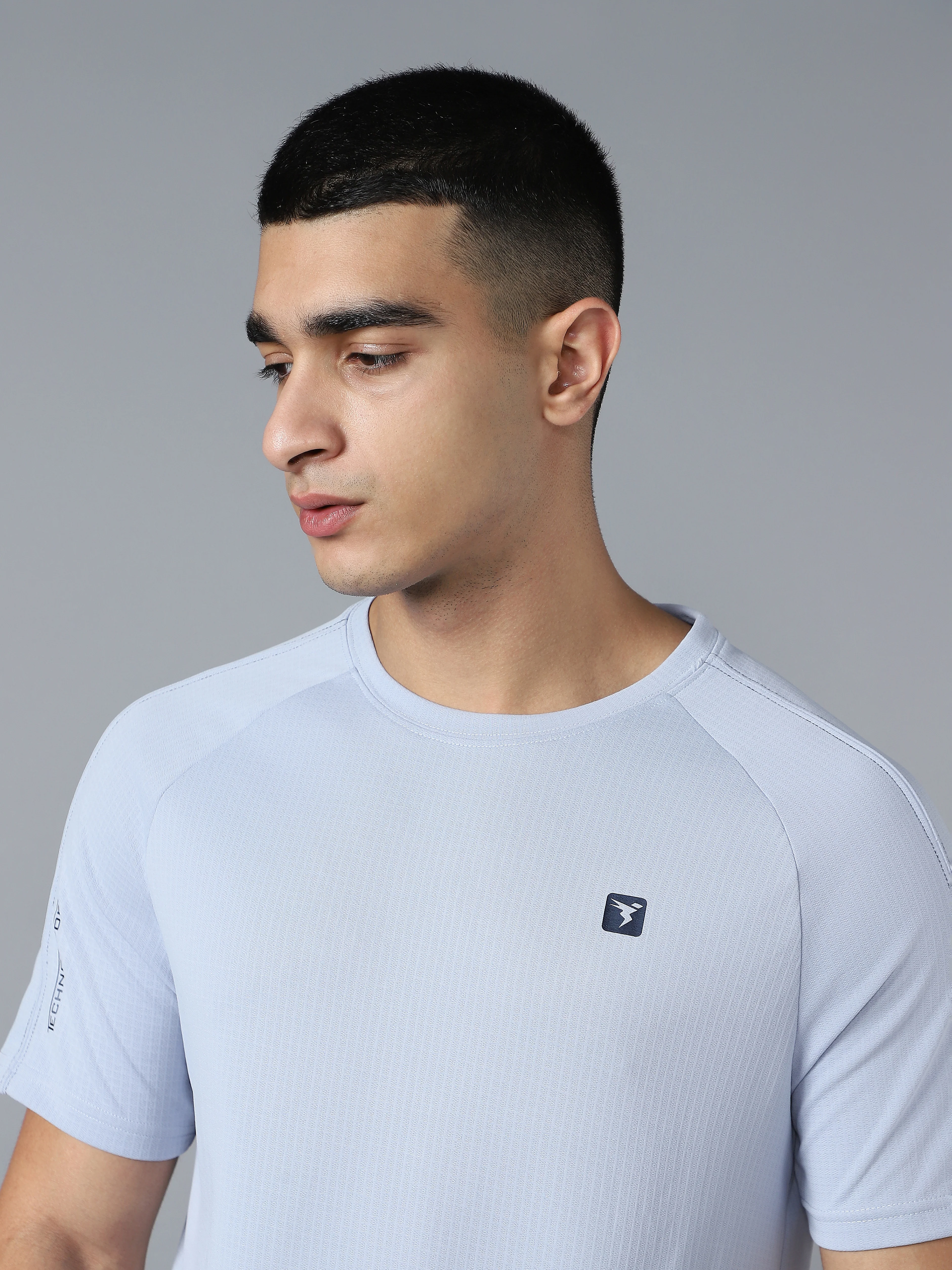 Men Solid Slim Fit Round Neck Sports T-shirt with TECHNOCOOL+ - Image 7