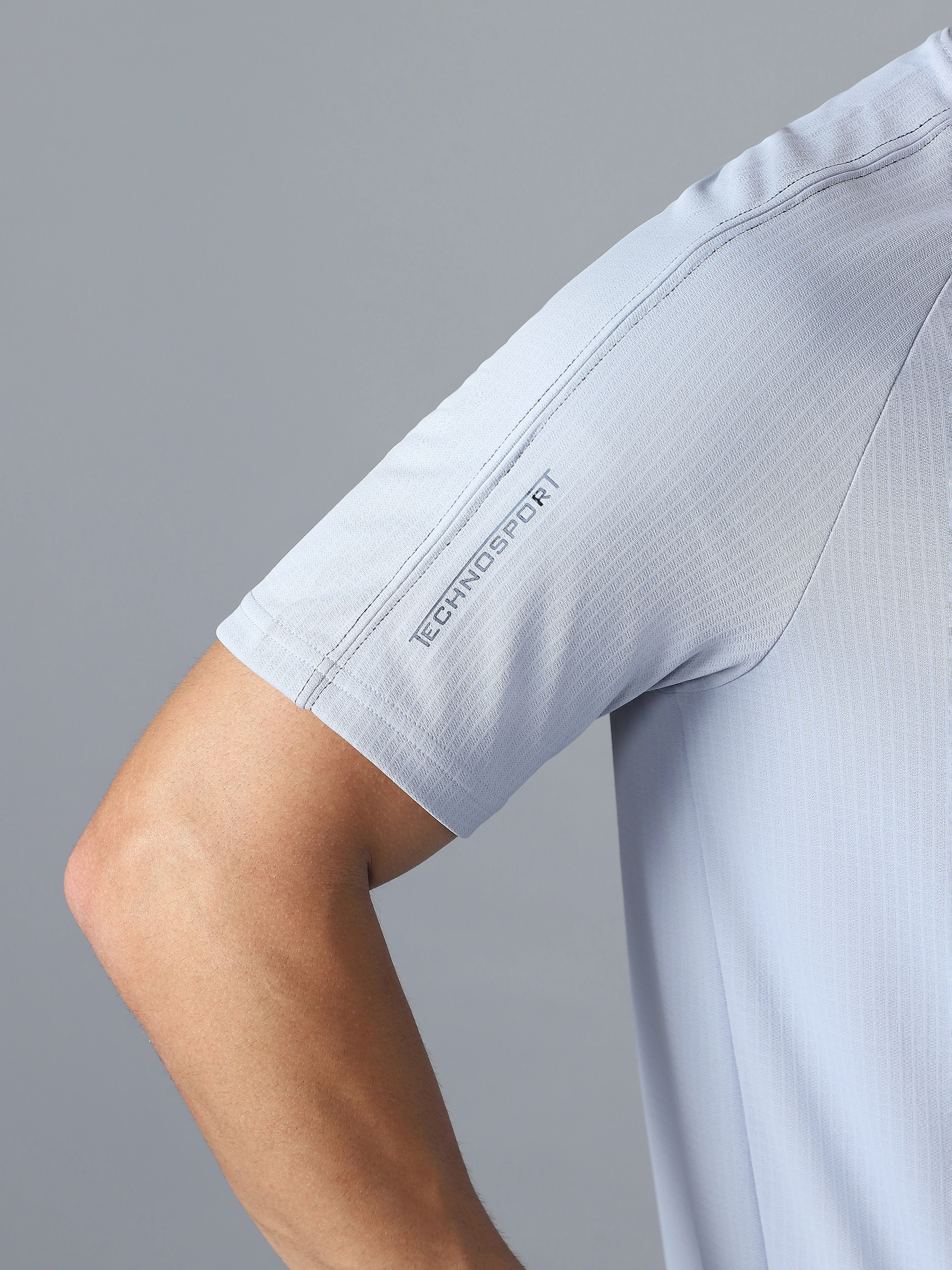 Men Solid Slim Fit Round Neck Sports T-shirt with TECHNOCOOL+ - Image 8