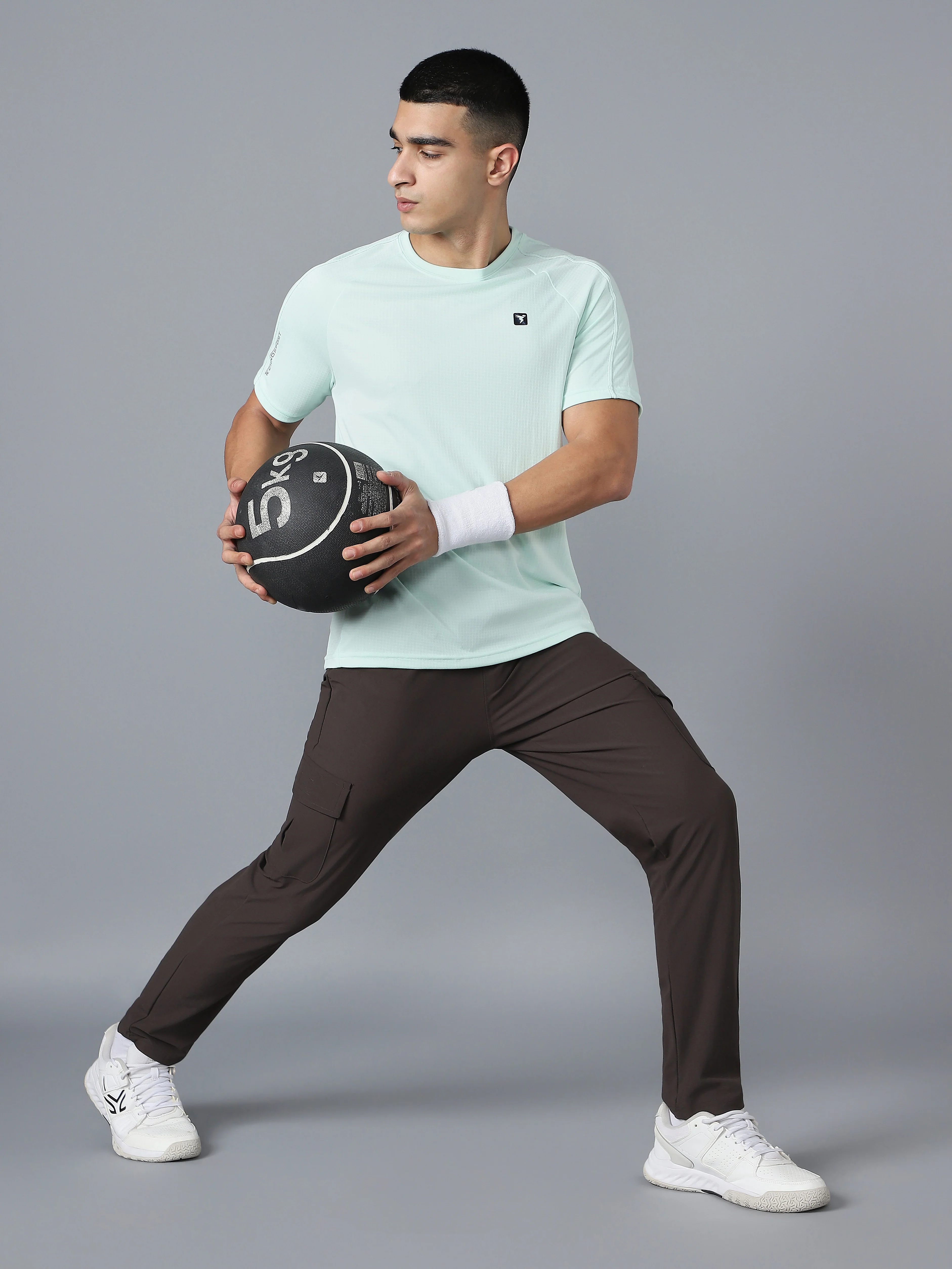 Men Solid Slim Fit Round Neck Sports T-shirt with TECHNOCOOL+ - Image 5