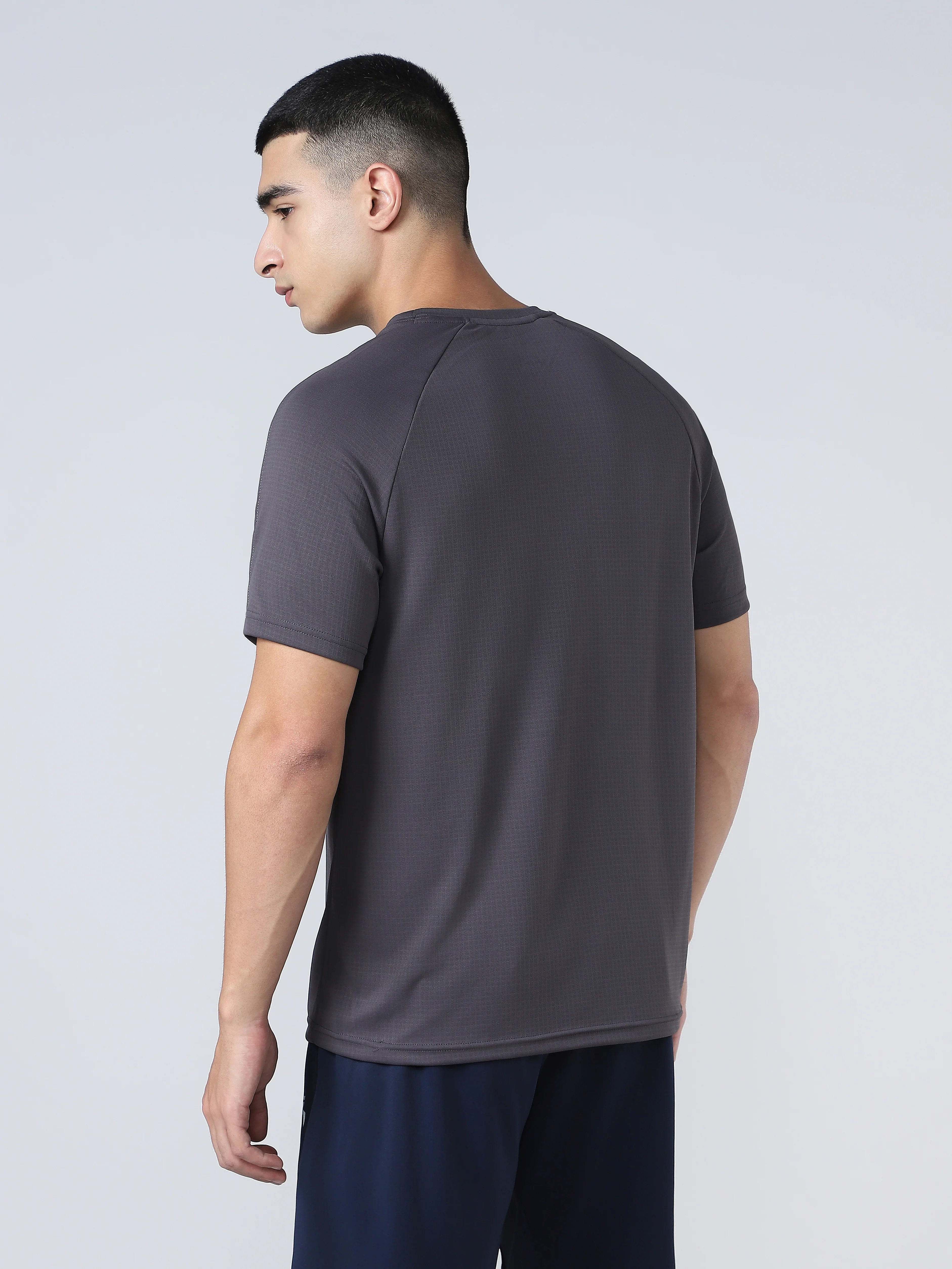 Men Solid Slim Fit Round Neck Sports T-shirt with TECHNOCOOL+ - Image 2