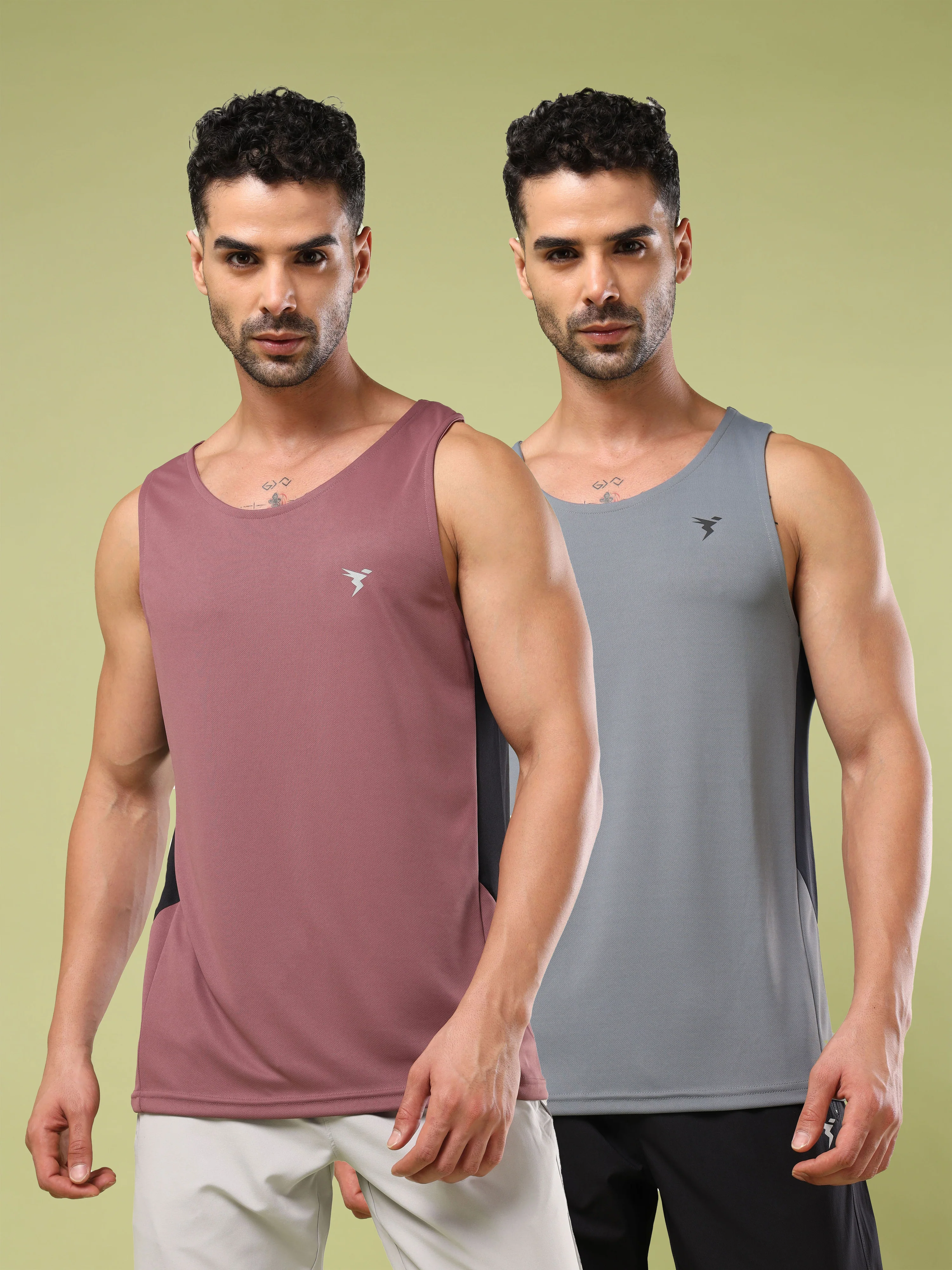 Men Solid Slim Fit Scoop Neck Sports Innerwear Vest with TECHNO COOL+ (Pack of 2)