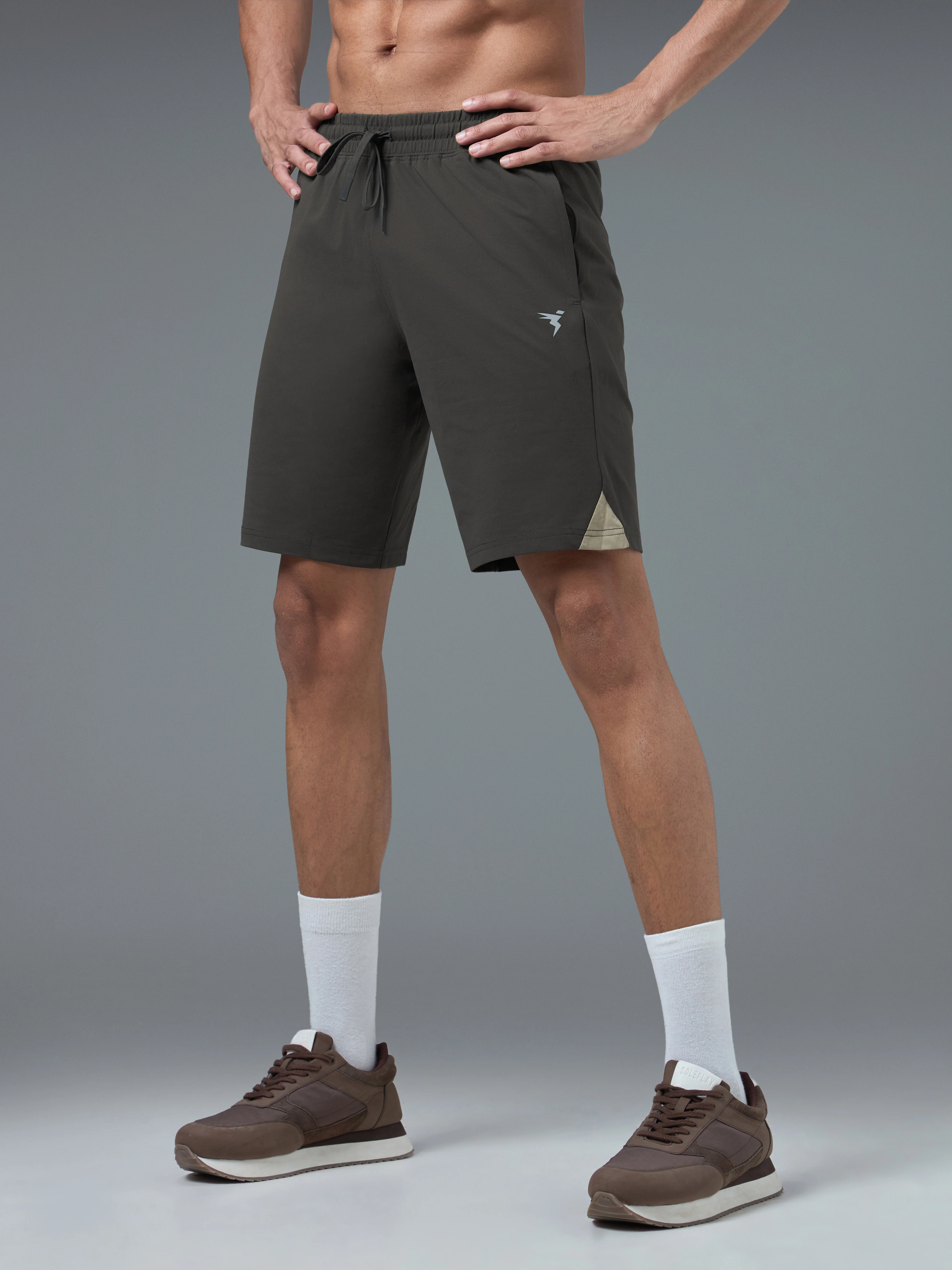 Men Solid Slim Fit Shorts with ELASTO LITE - Image 4