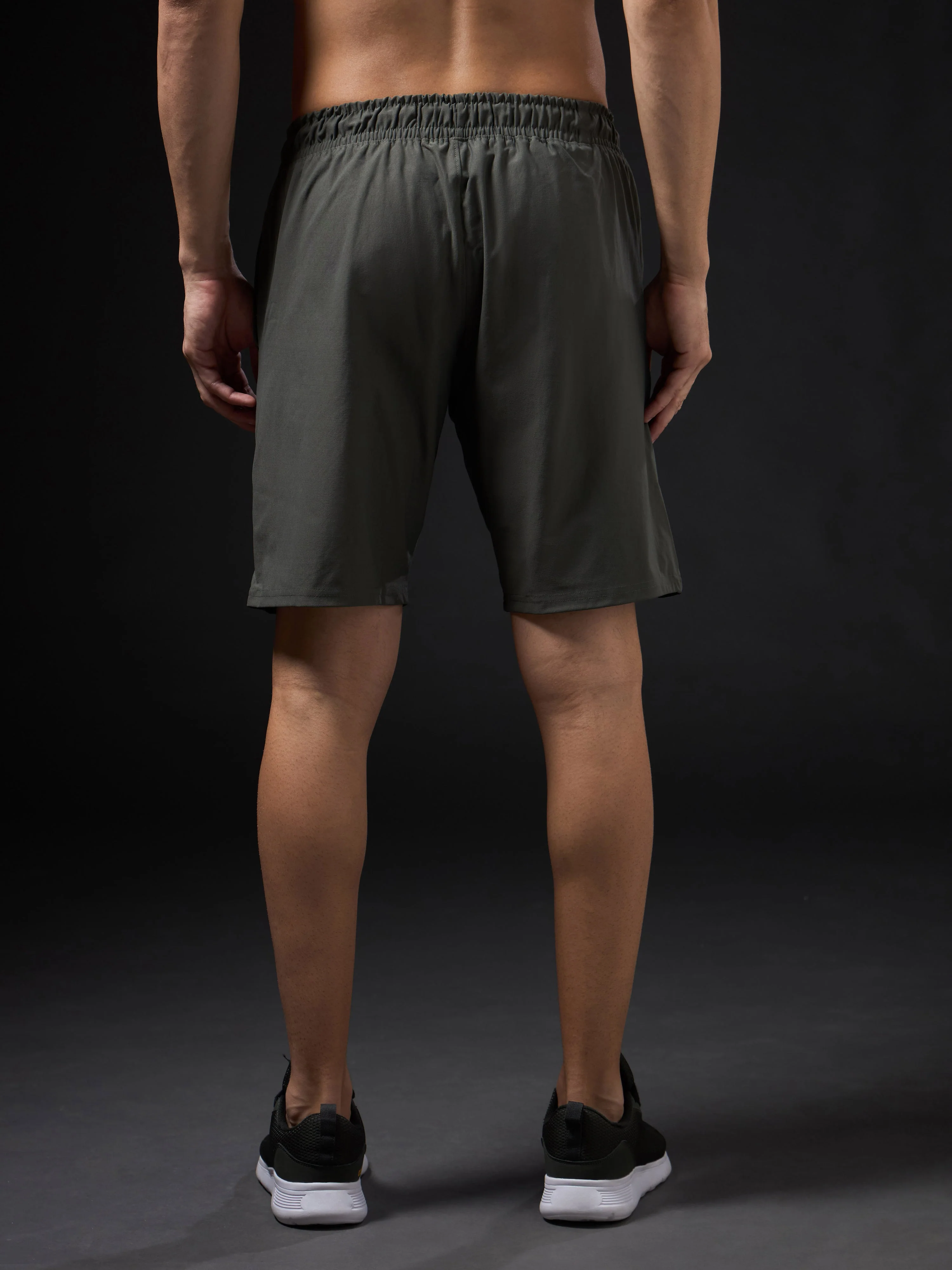 Men Solid Slim Fit Shorts with ELASTO LITE - Image 3