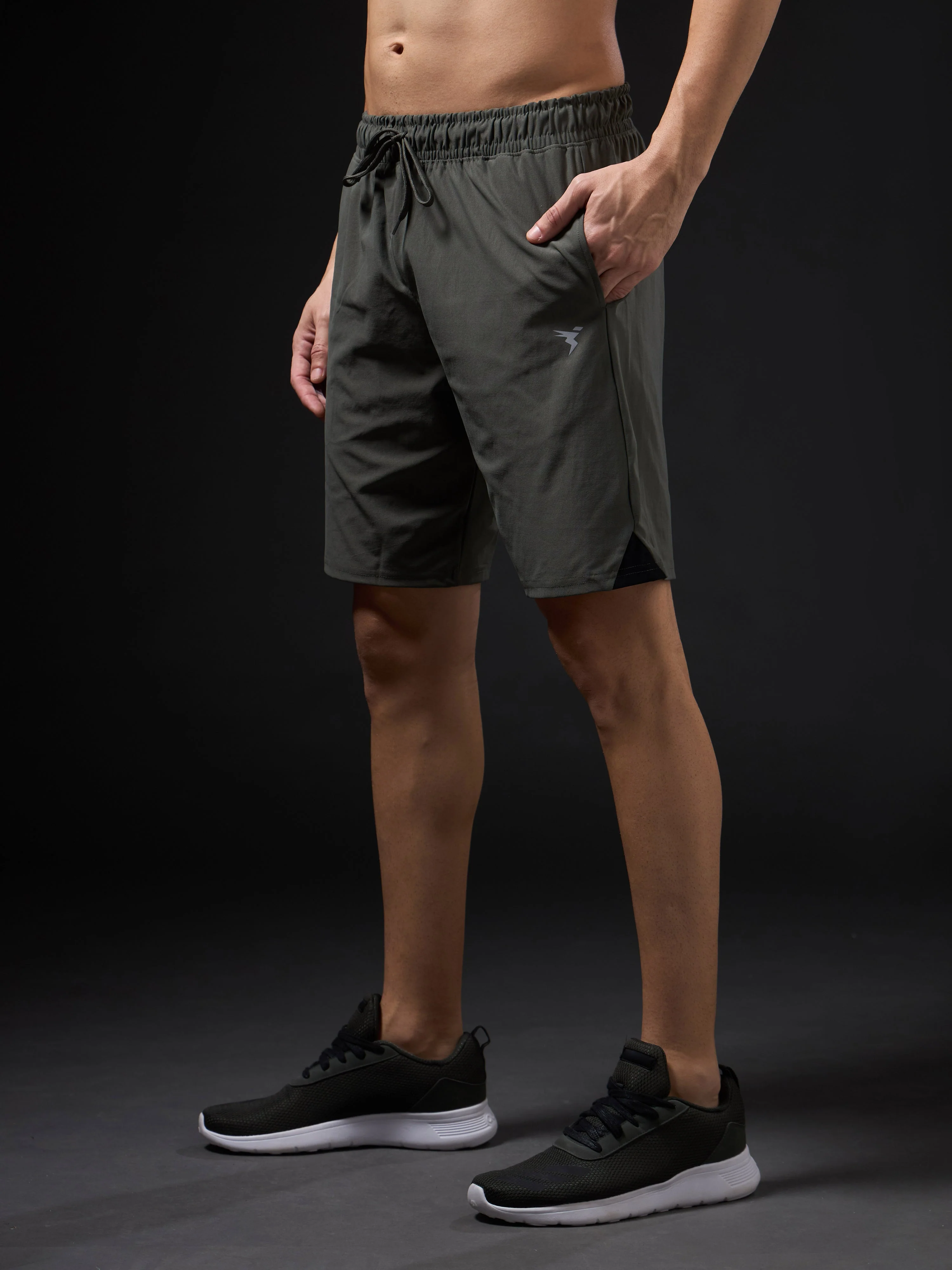 Men Solid Slim Fit Shorts with ELASTO LITE - Image 4