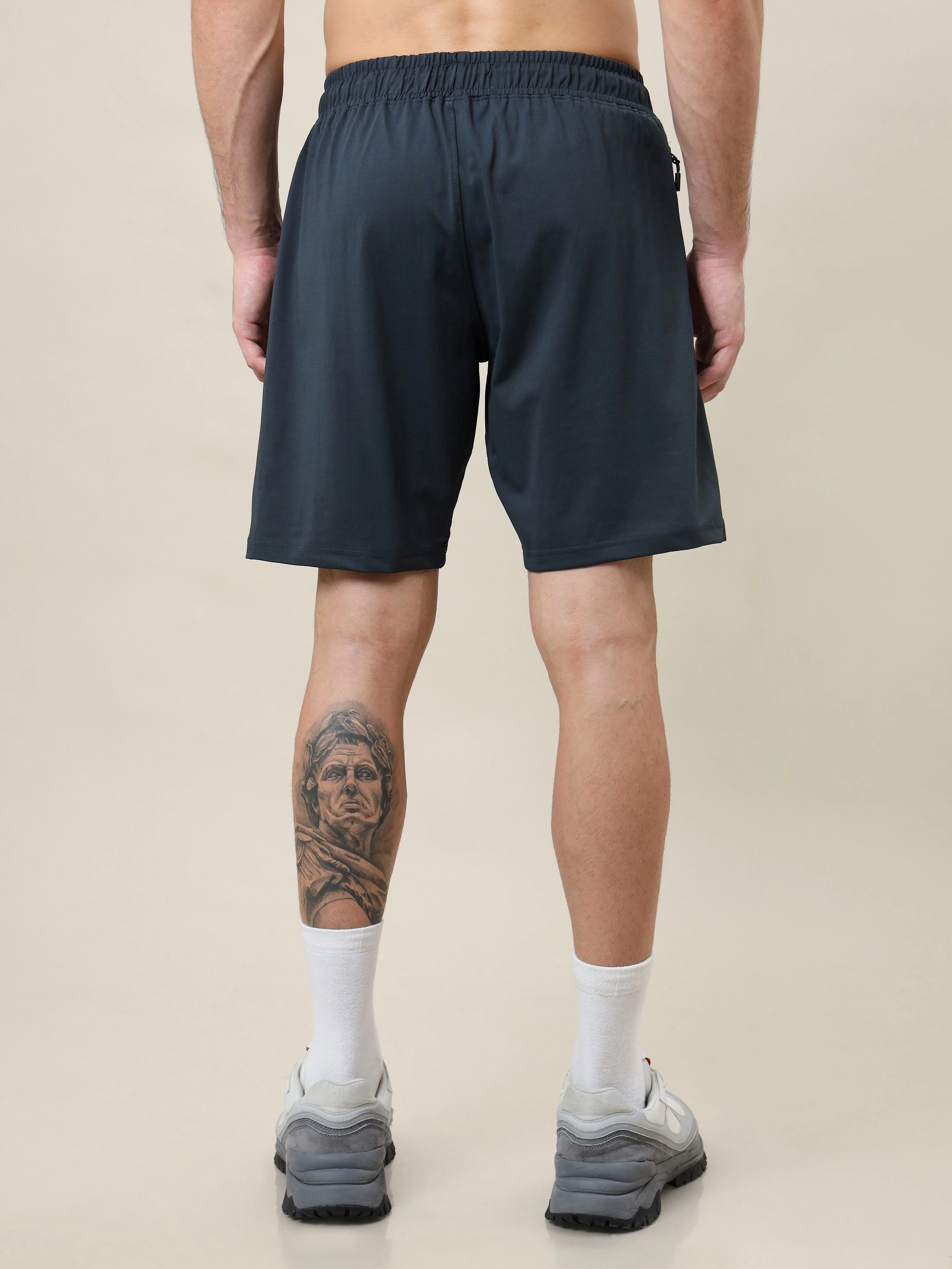 Men Solid Slim Fit Shorts with ELASTO LITE - Image 2