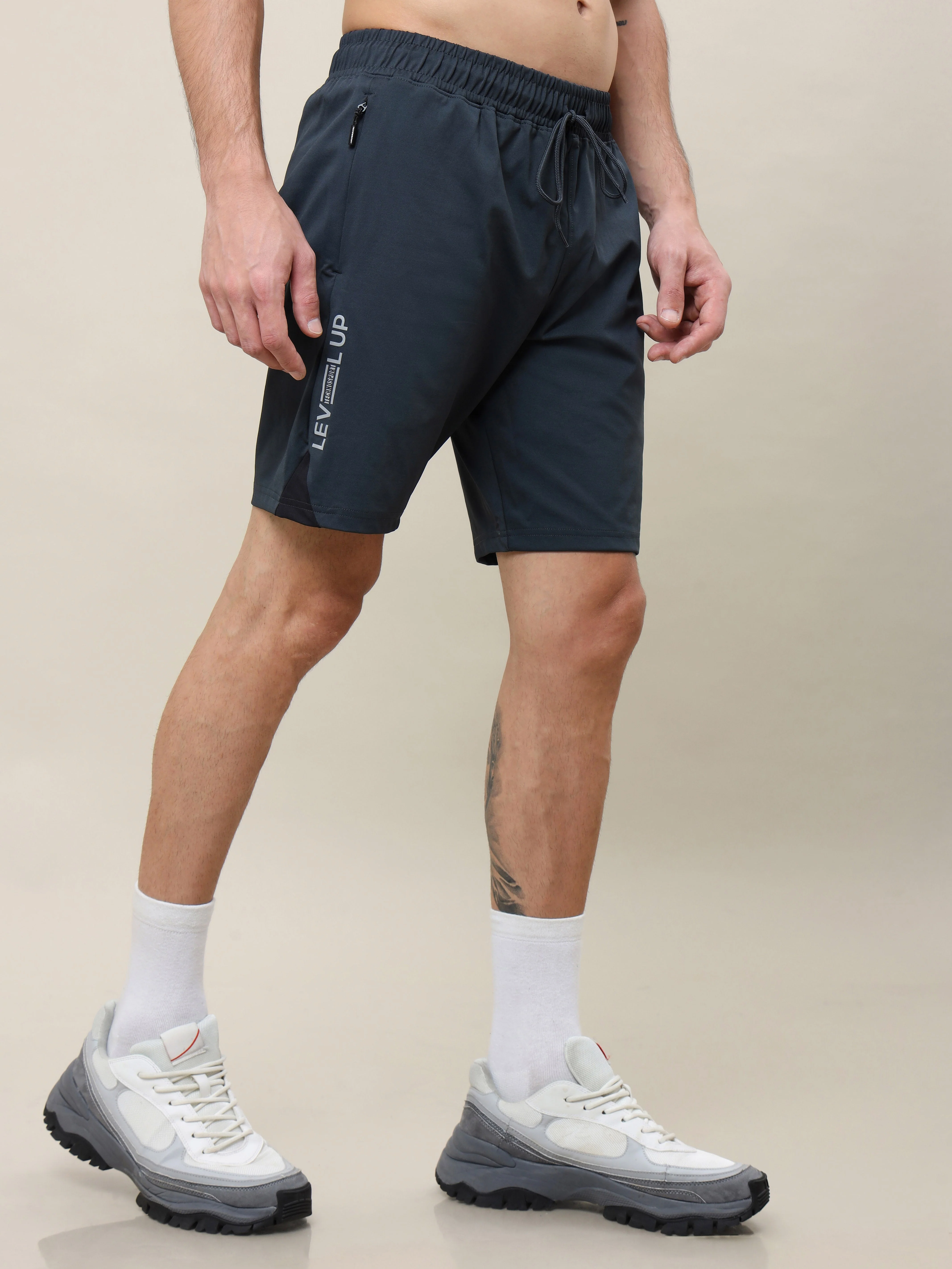 Men Solid Slim Fit Shorts with ELASTO LITE - Image 3