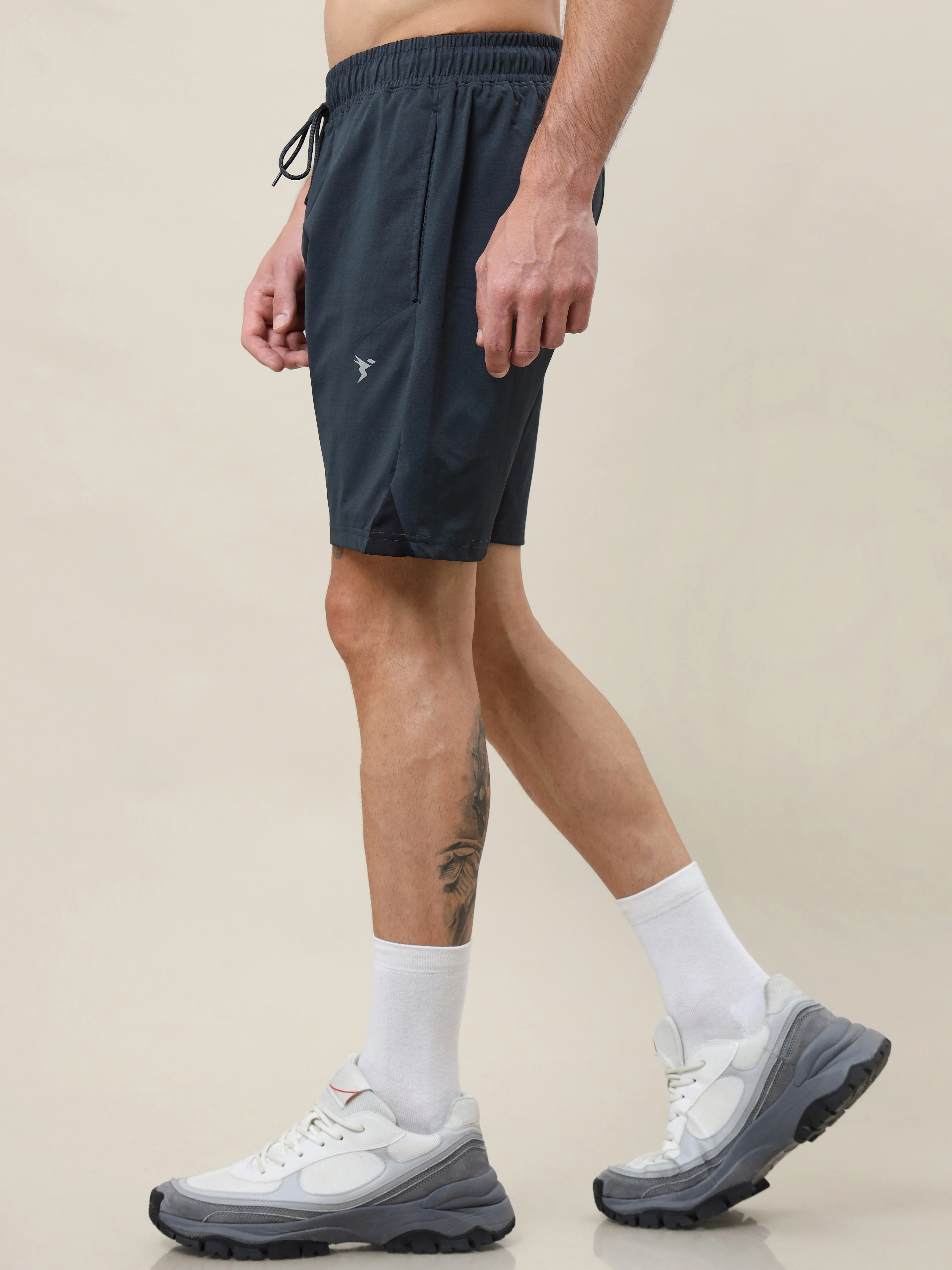 Men Solid Slim Fit Shorts with ELASTO LITE - Image 4