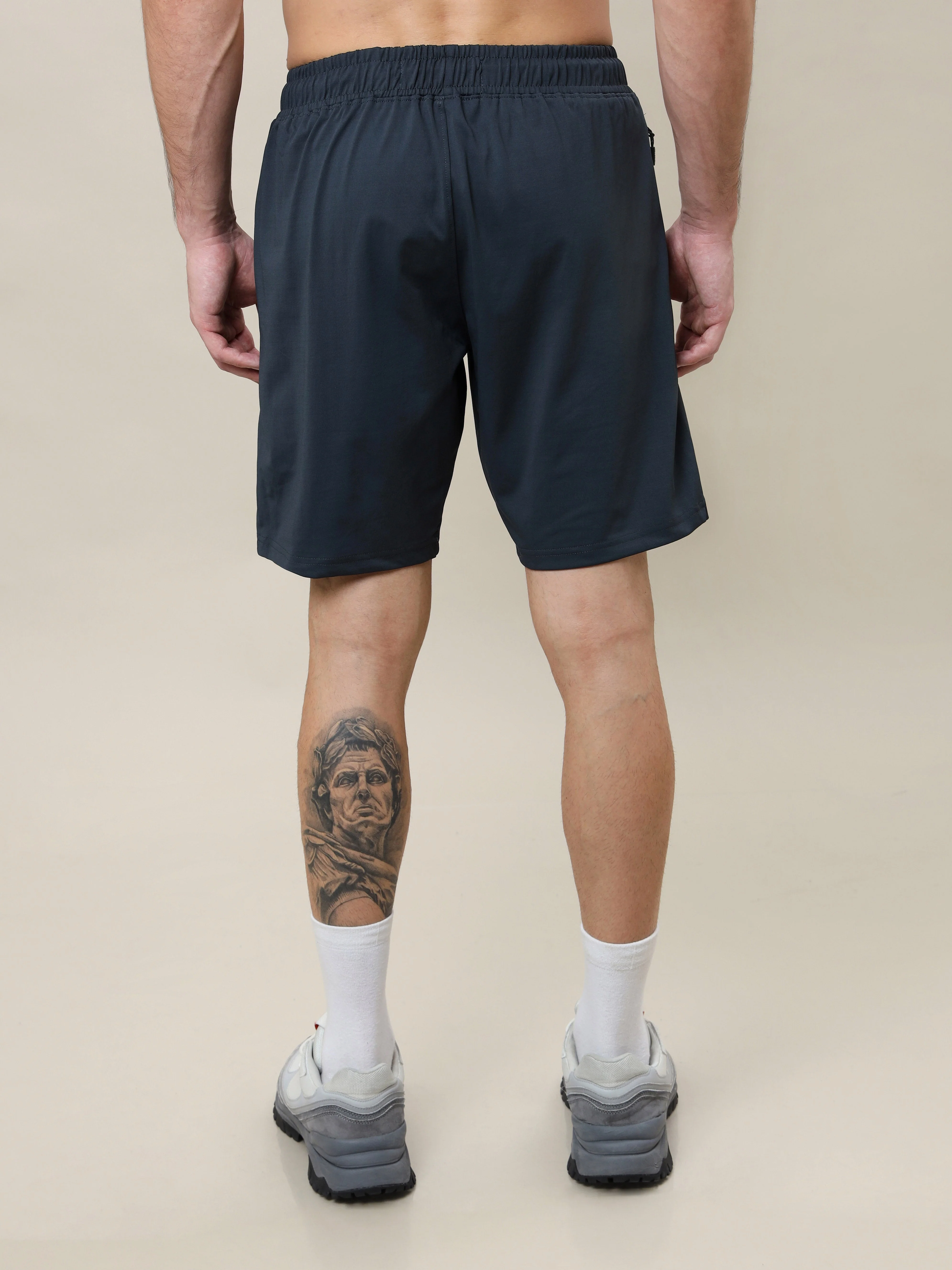 Men Solid Slim Fit Shorts with ELASTO LITE - Image 3