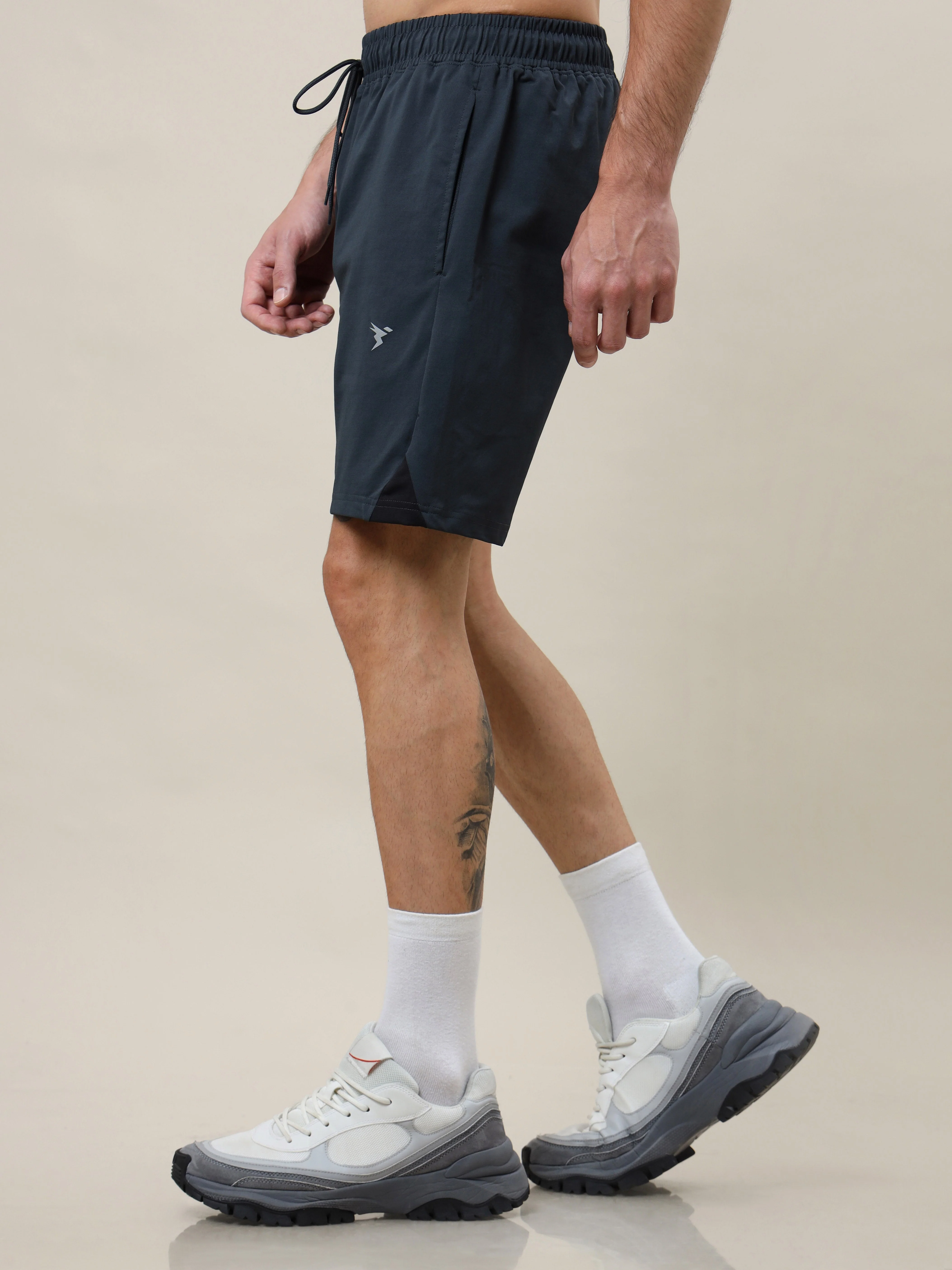 Men Solid Slim Fit Shorts with ELASTO LITE - Image 4