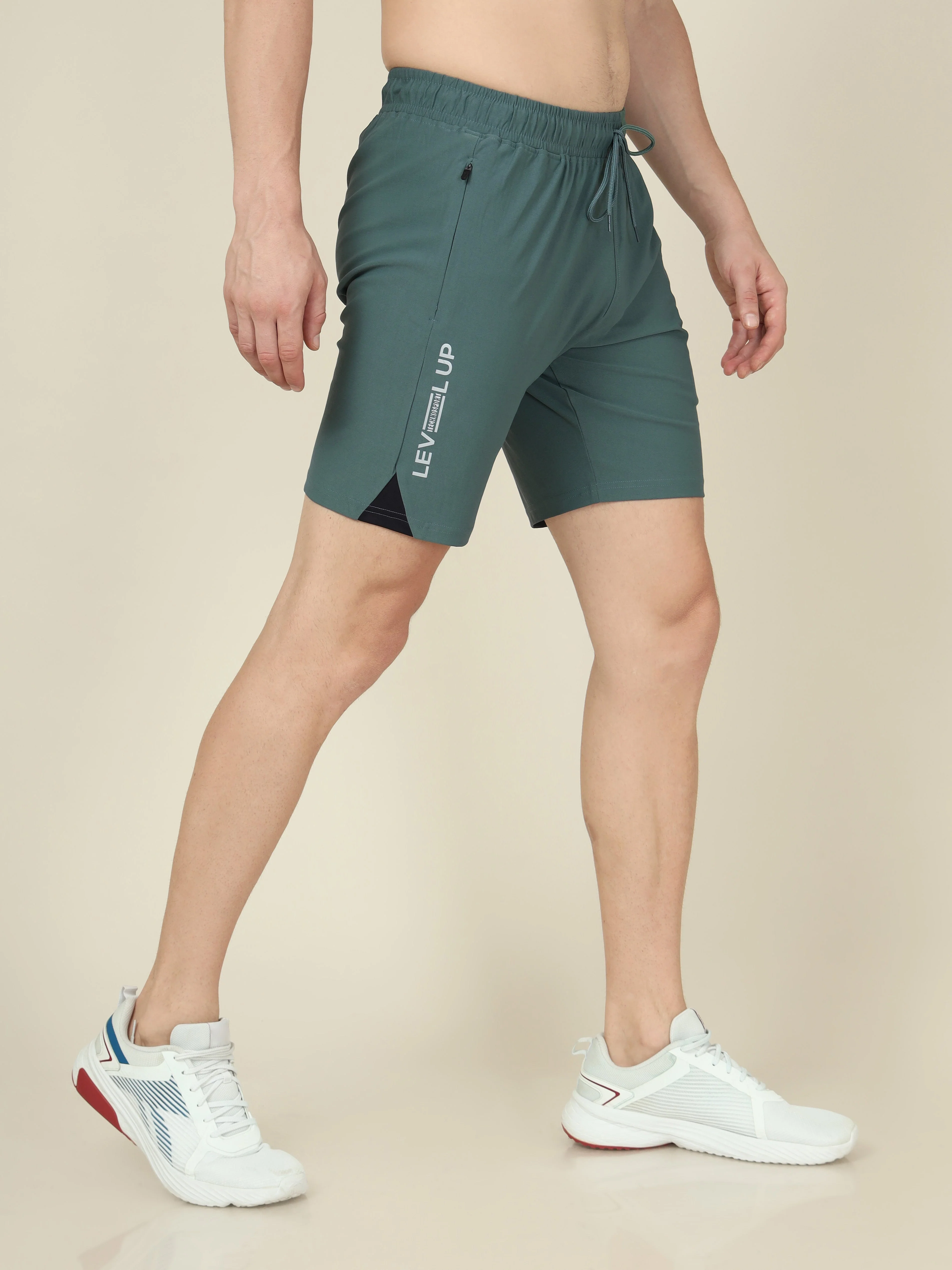 Men Solid Slim Fit Shorts with ELASTO LITE - Image 4