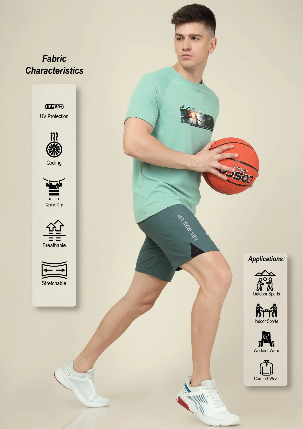 Men Solid Slim Fit Shorts with ELASTO LITE - Image 5