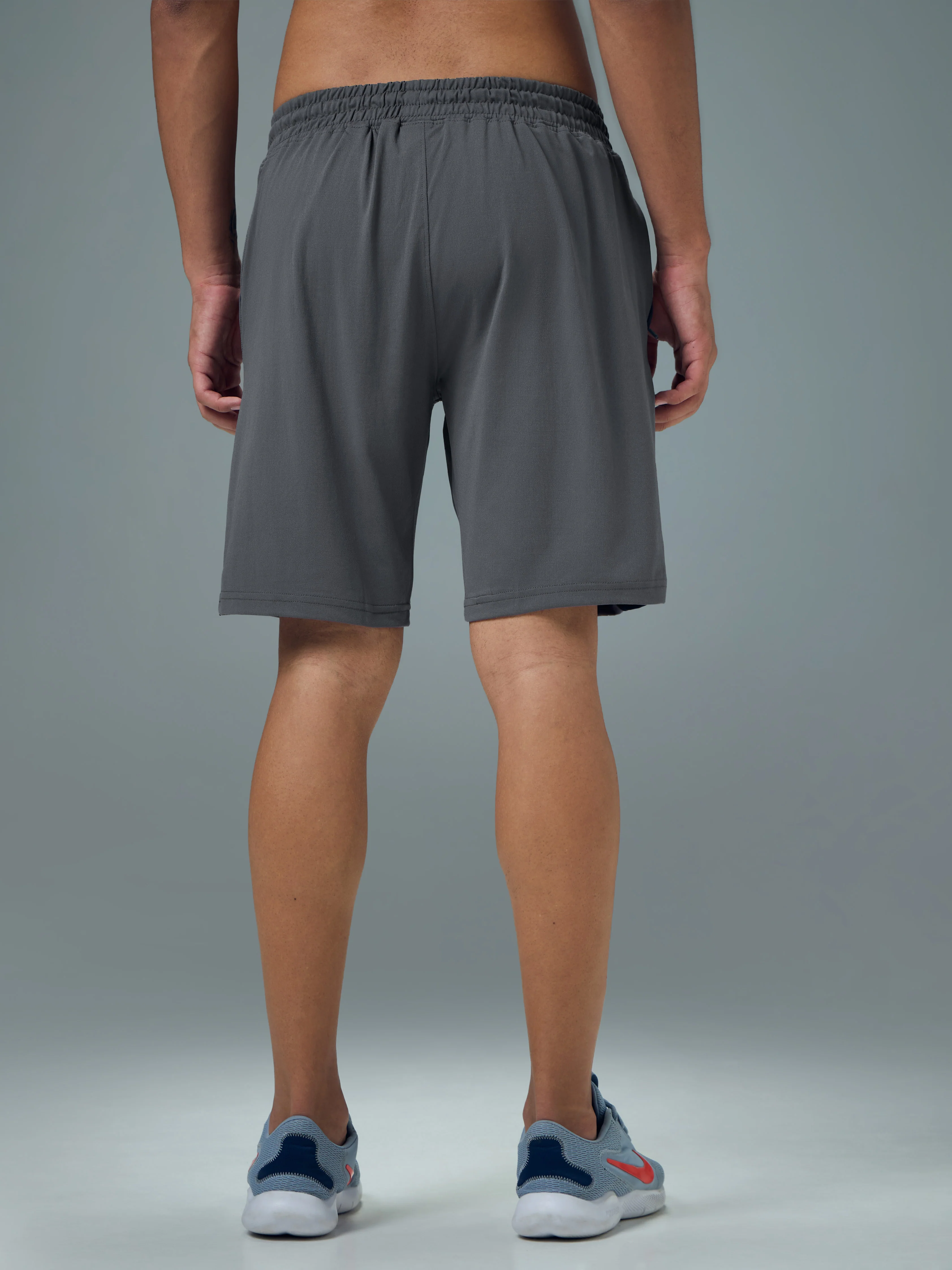 Men Solid Slim Fit Shorts with ELASTO LITE - Image 2