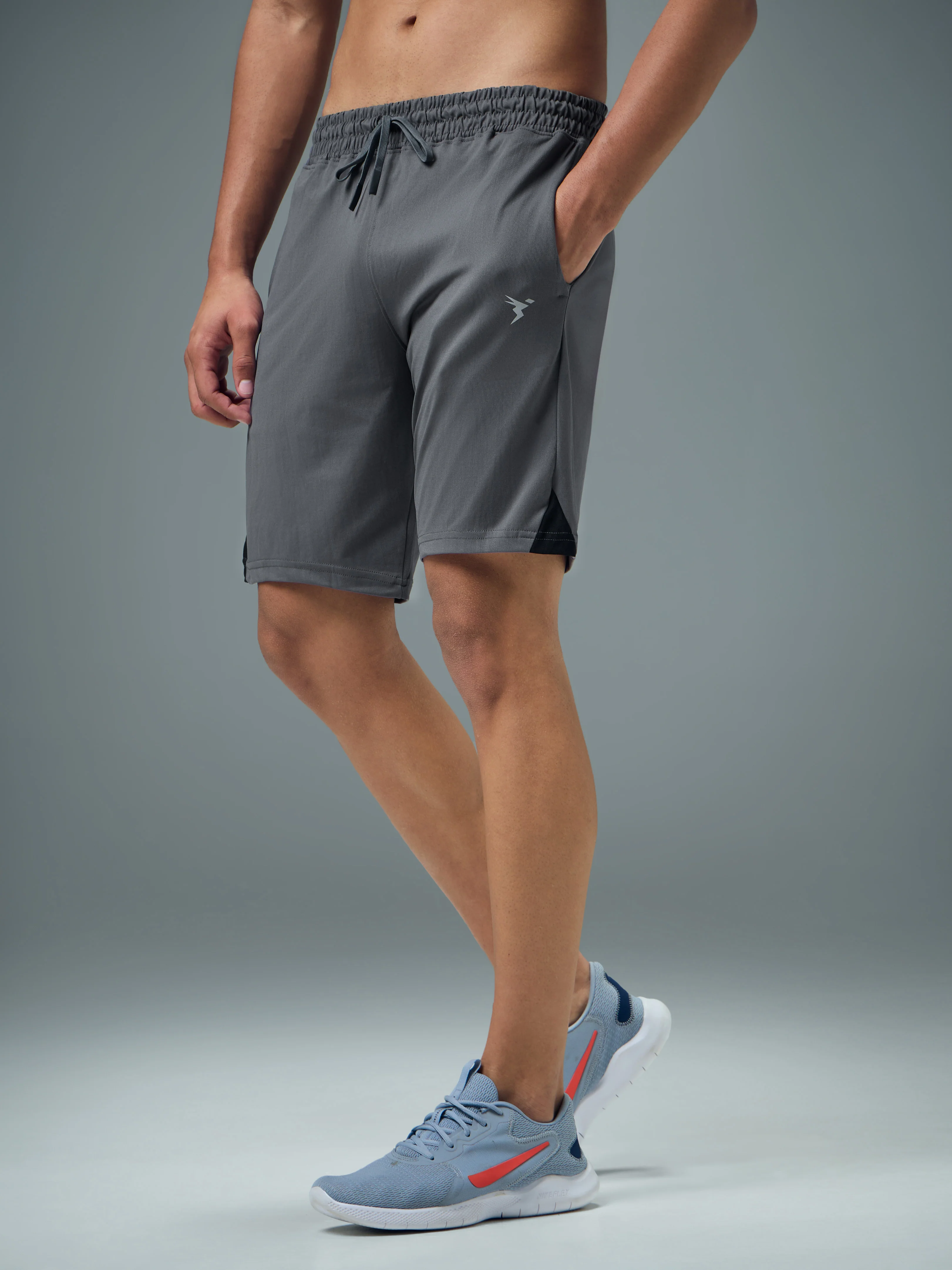 Men Solid Slim Fit Shorts with ELASTO LITE - Image 3