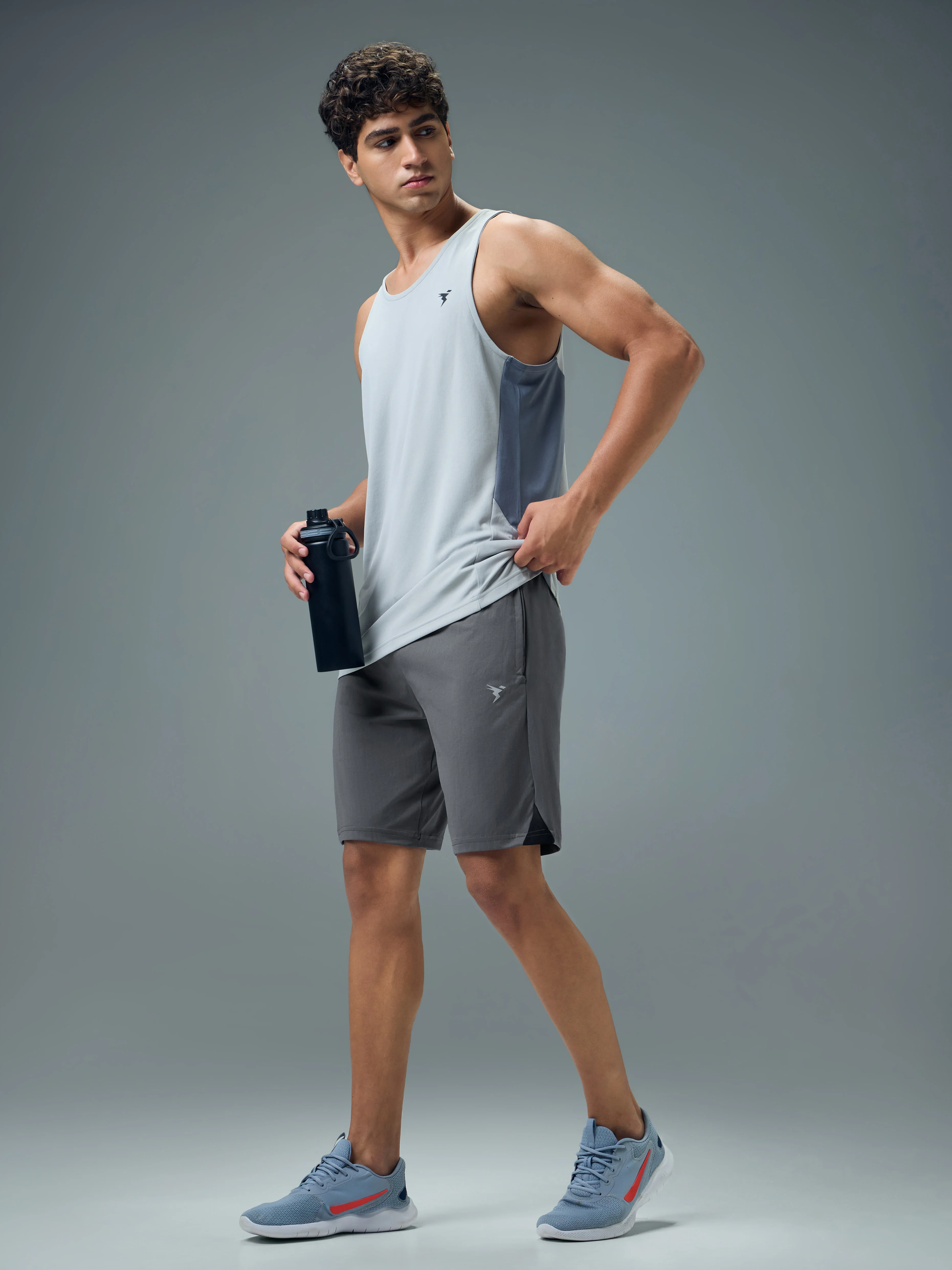 Men Solid Slim Fit Shorts with ELASTO LITE - Image 4
