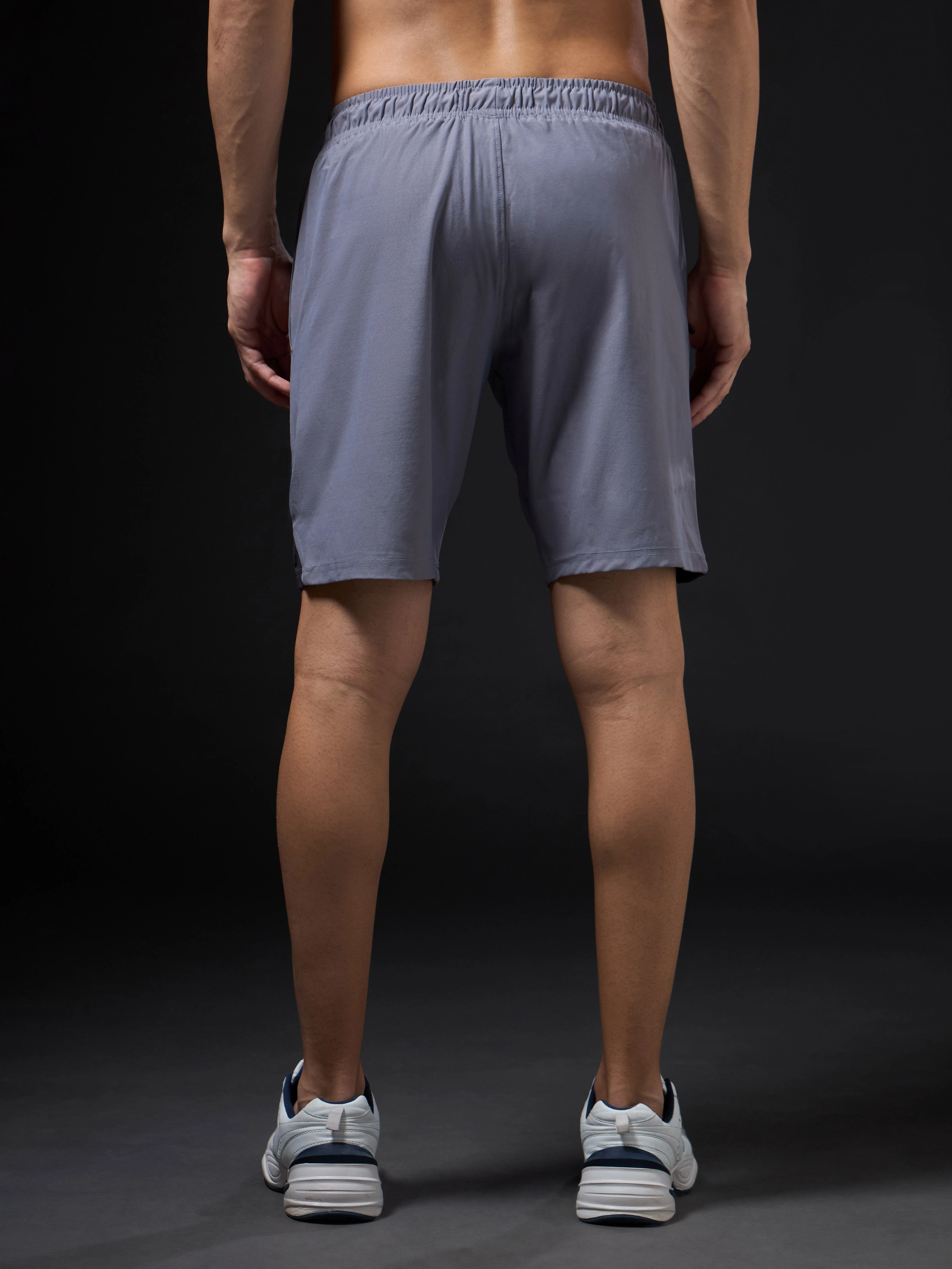 Men Solid Slim Fit Shorts with ELASTO LITE - Image 3