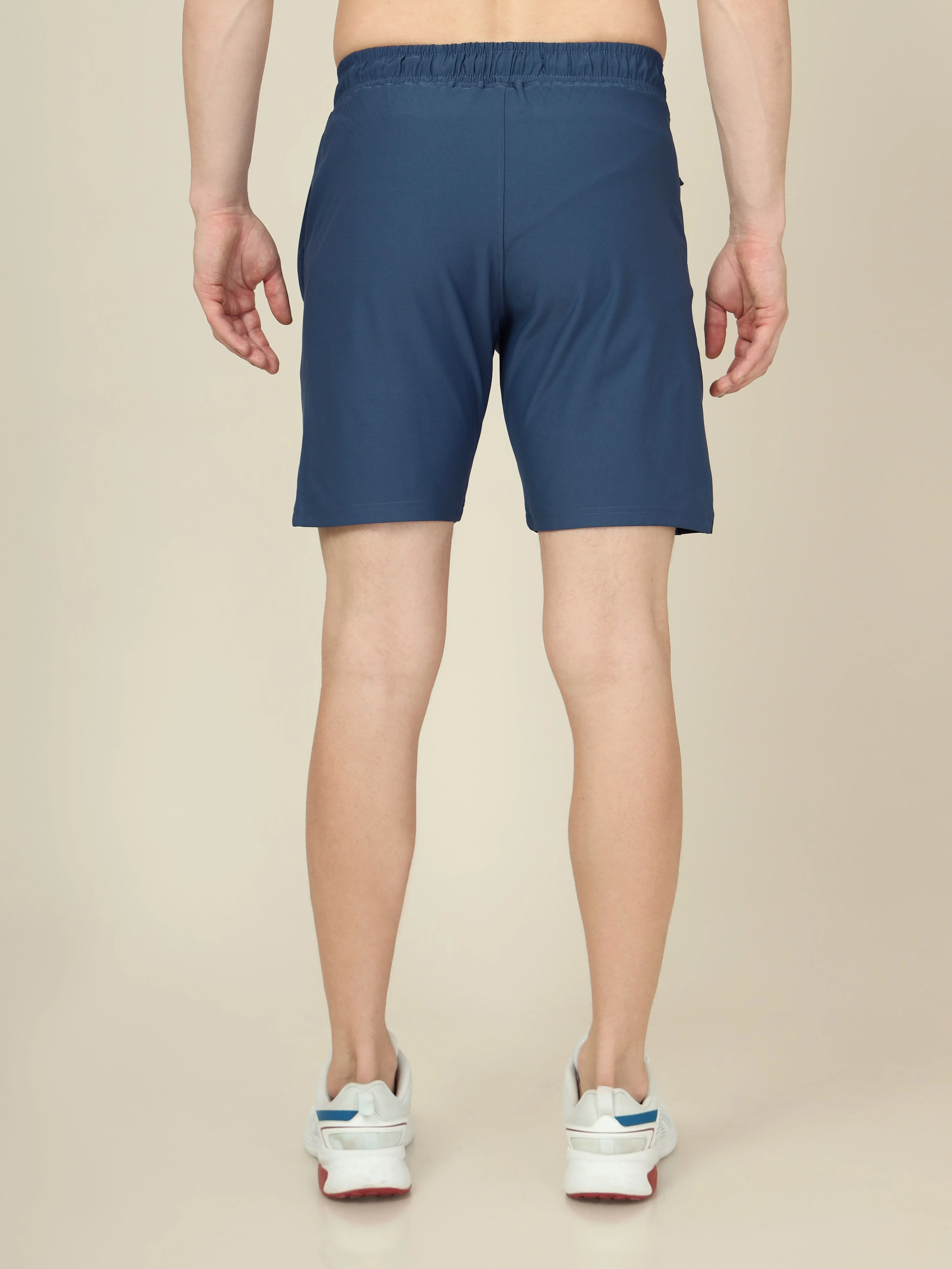 Men Solid Slim Fit Shorts with ELASTO LITE - Image 2