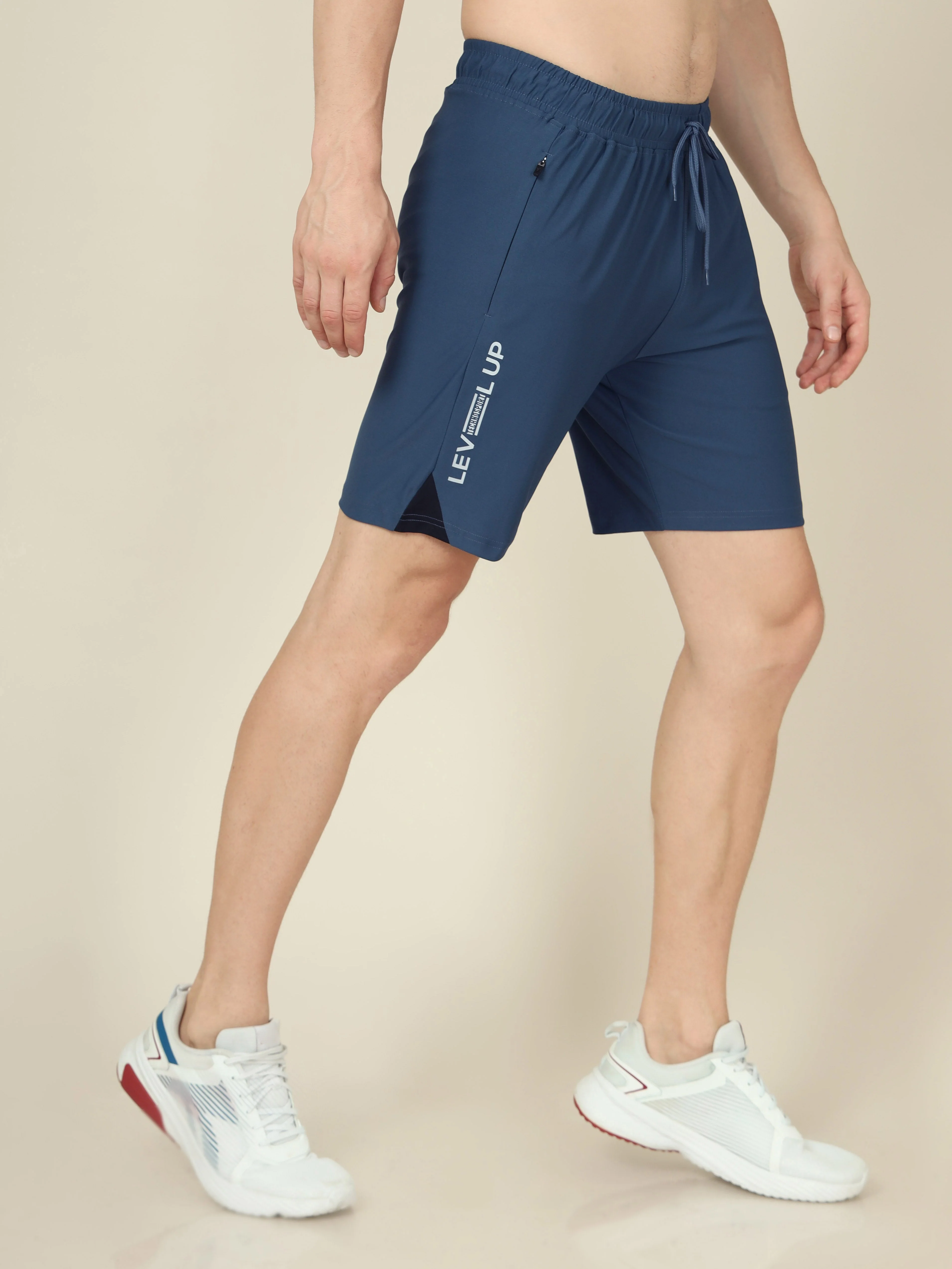 Men Solid Slim Fit Shorts with ELASTO LITE - Image 3