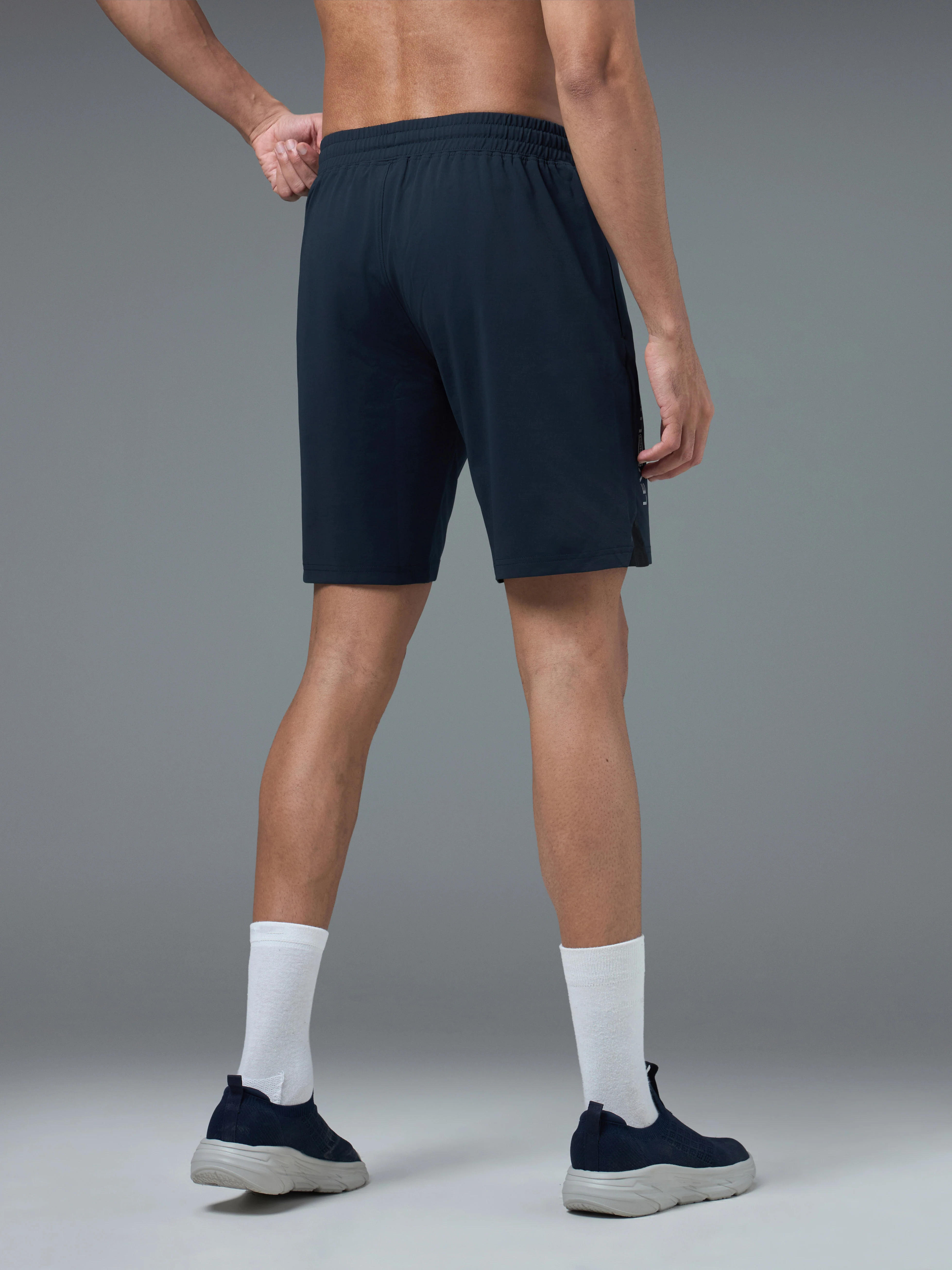 Men Solid Slim Fit Shorts with ELASTO LITE - Image 3