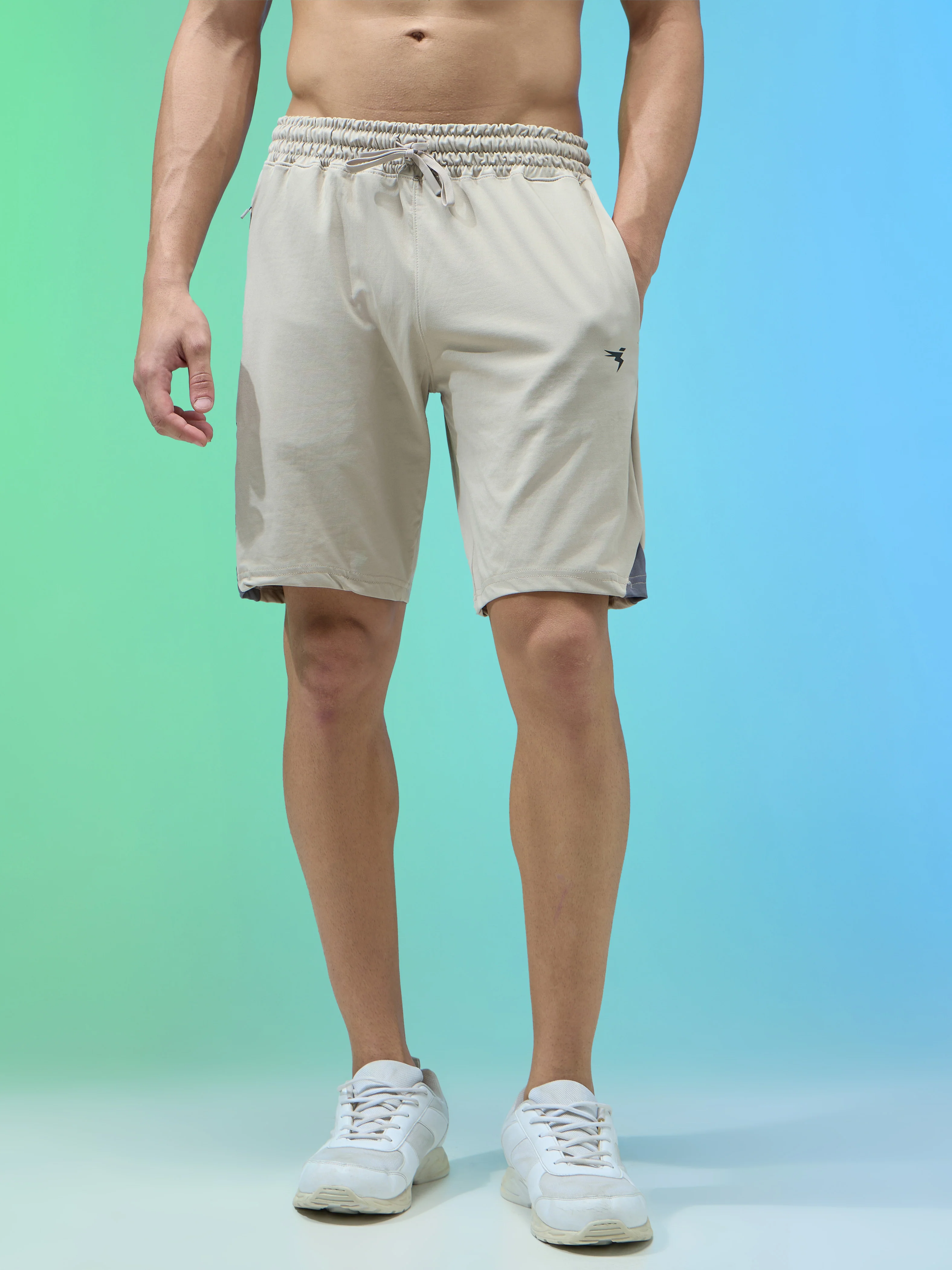 Men Solid Slim Fit Shorts with ELASTO LITE - Image 2