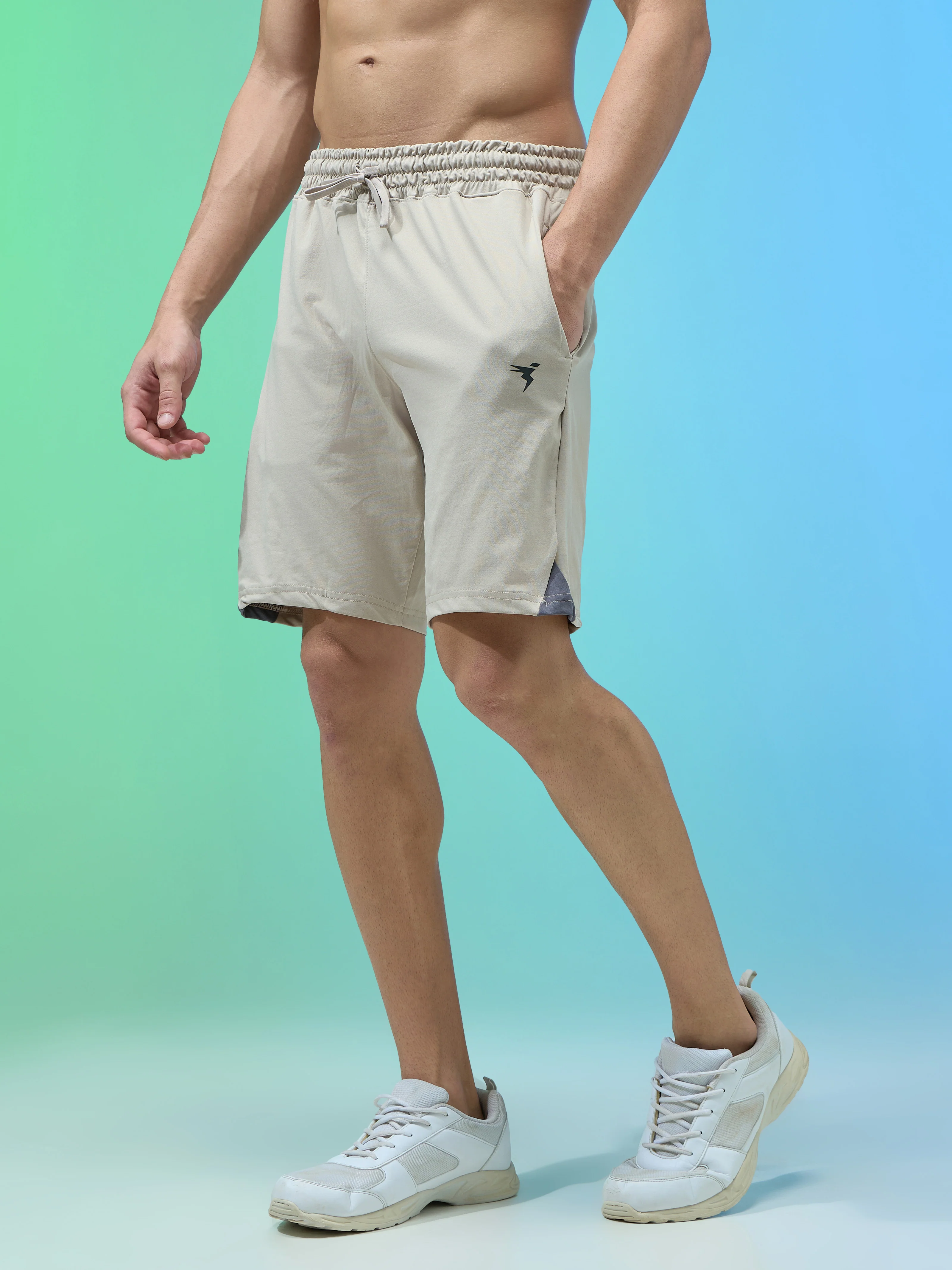 Men Solid Slim Fit Shorts with ELASTO LITE - Image 4