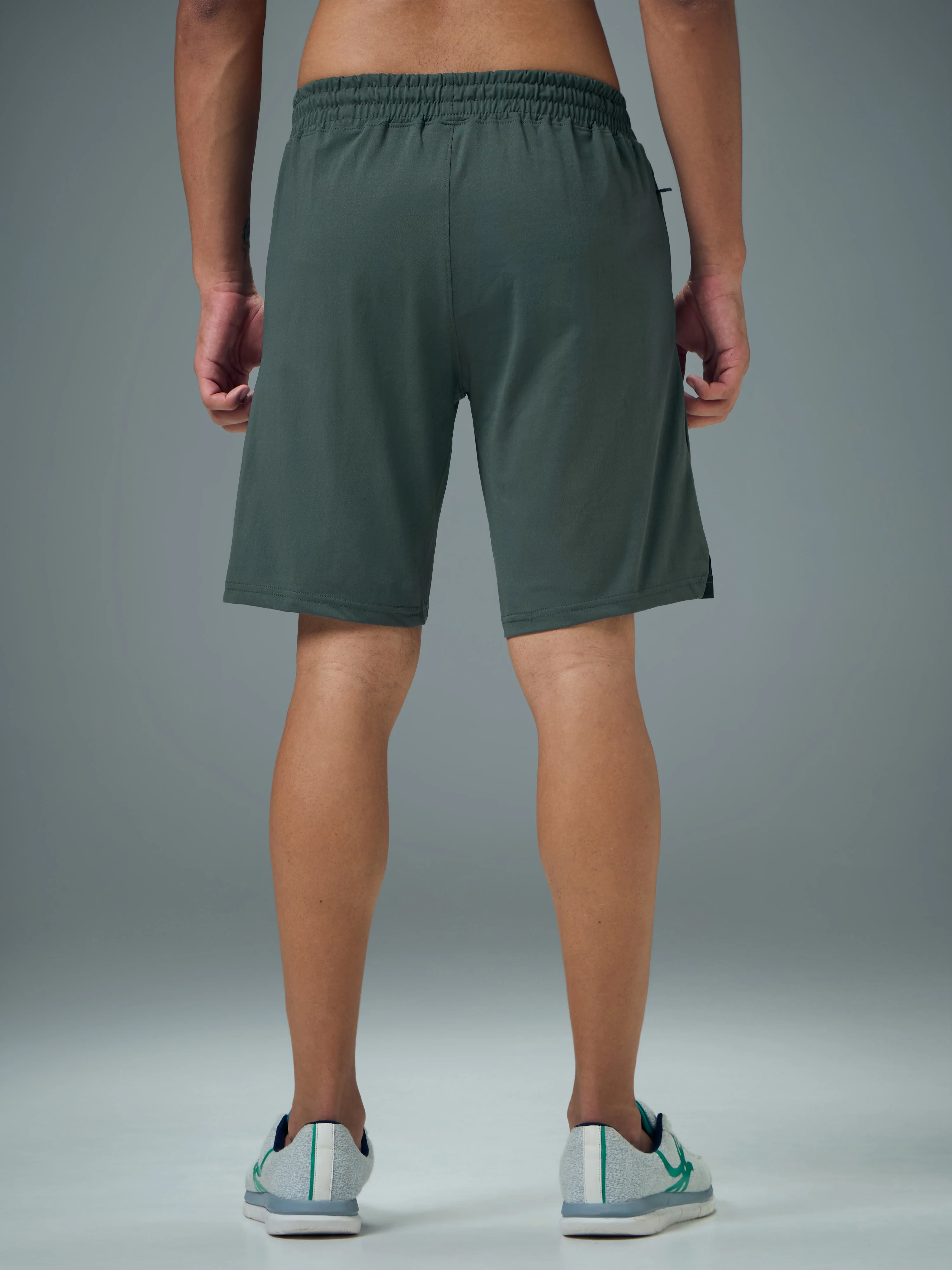Men Solid Slim Fit Shorts with ELASTO LITE - Image 3