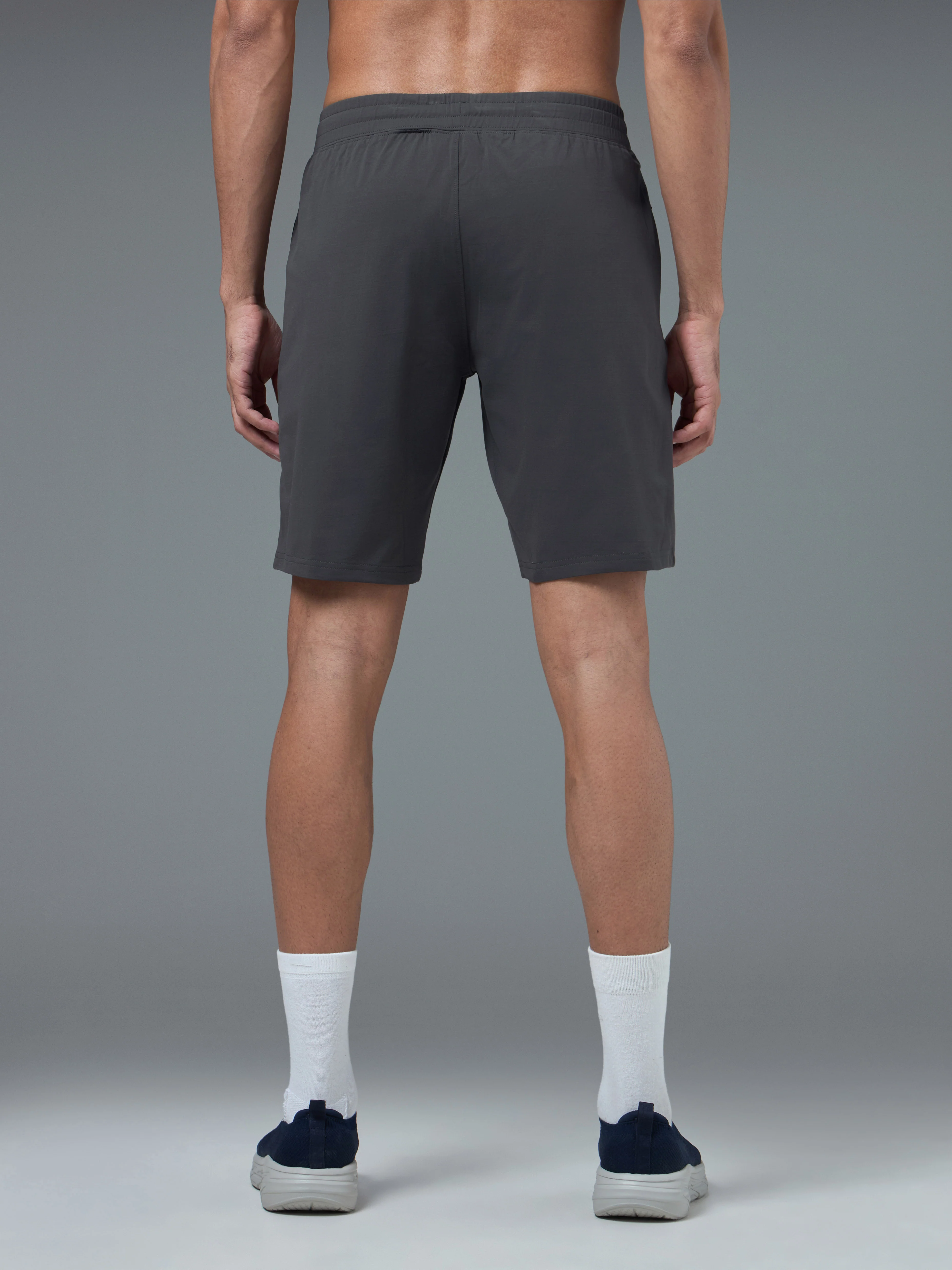 Men Solid Slim Fit Shorts with ELASTO LITE - Image 3