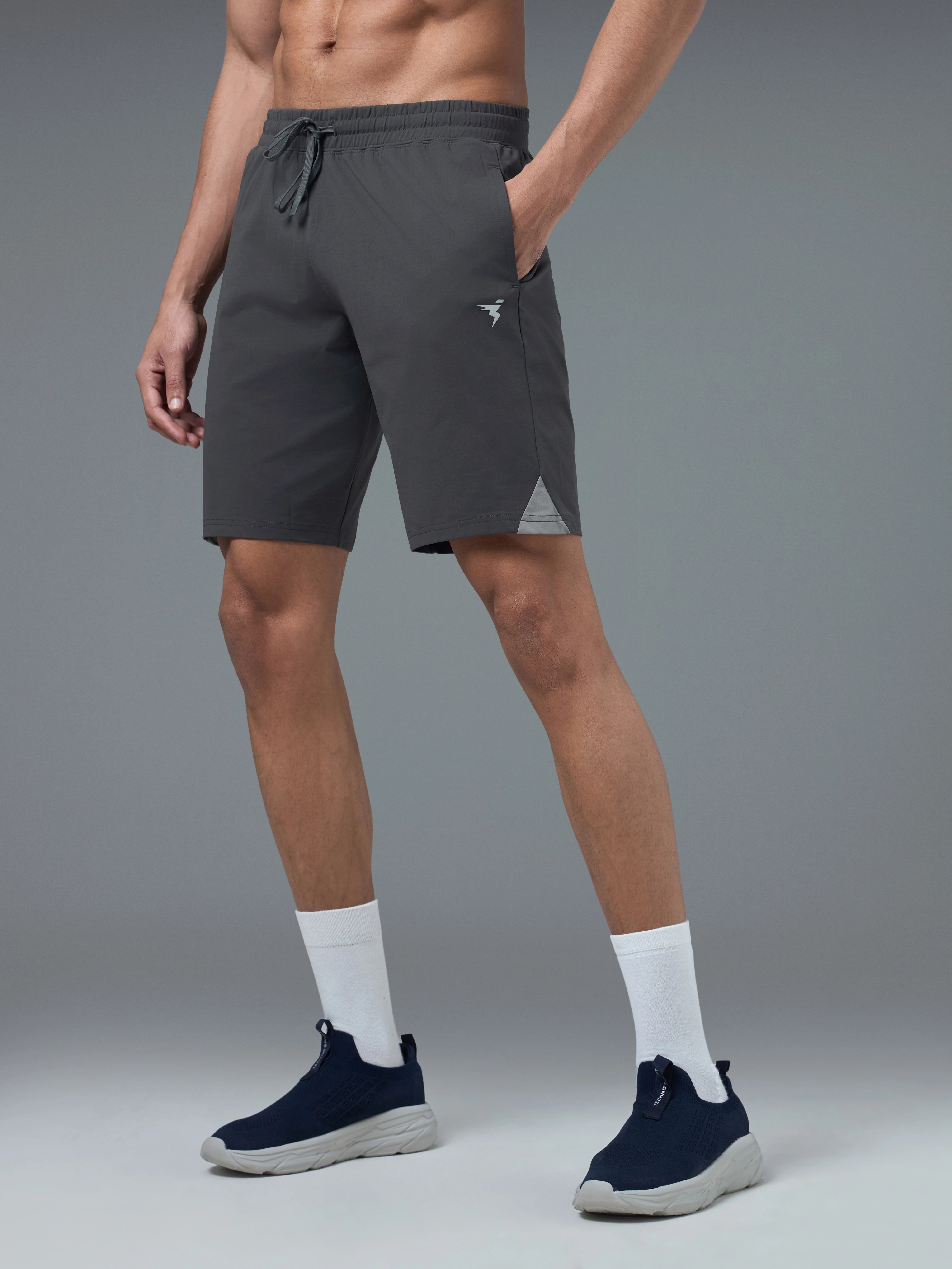 Men Solid Slim Fit Shorts with ELASTO LITE - Image 4