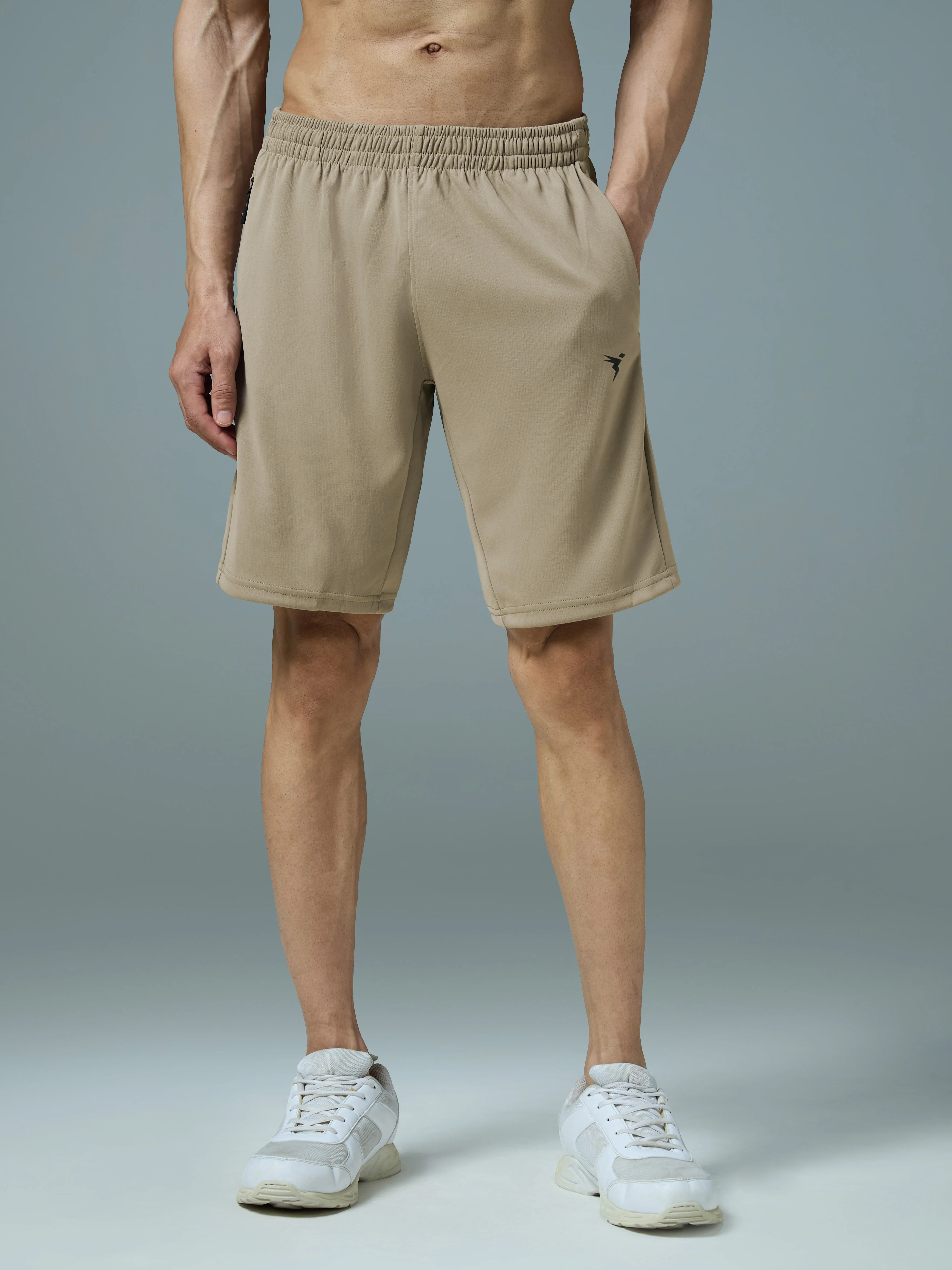 Men Solid Slim Fit Shorts with TECHNO DRY - Image 2