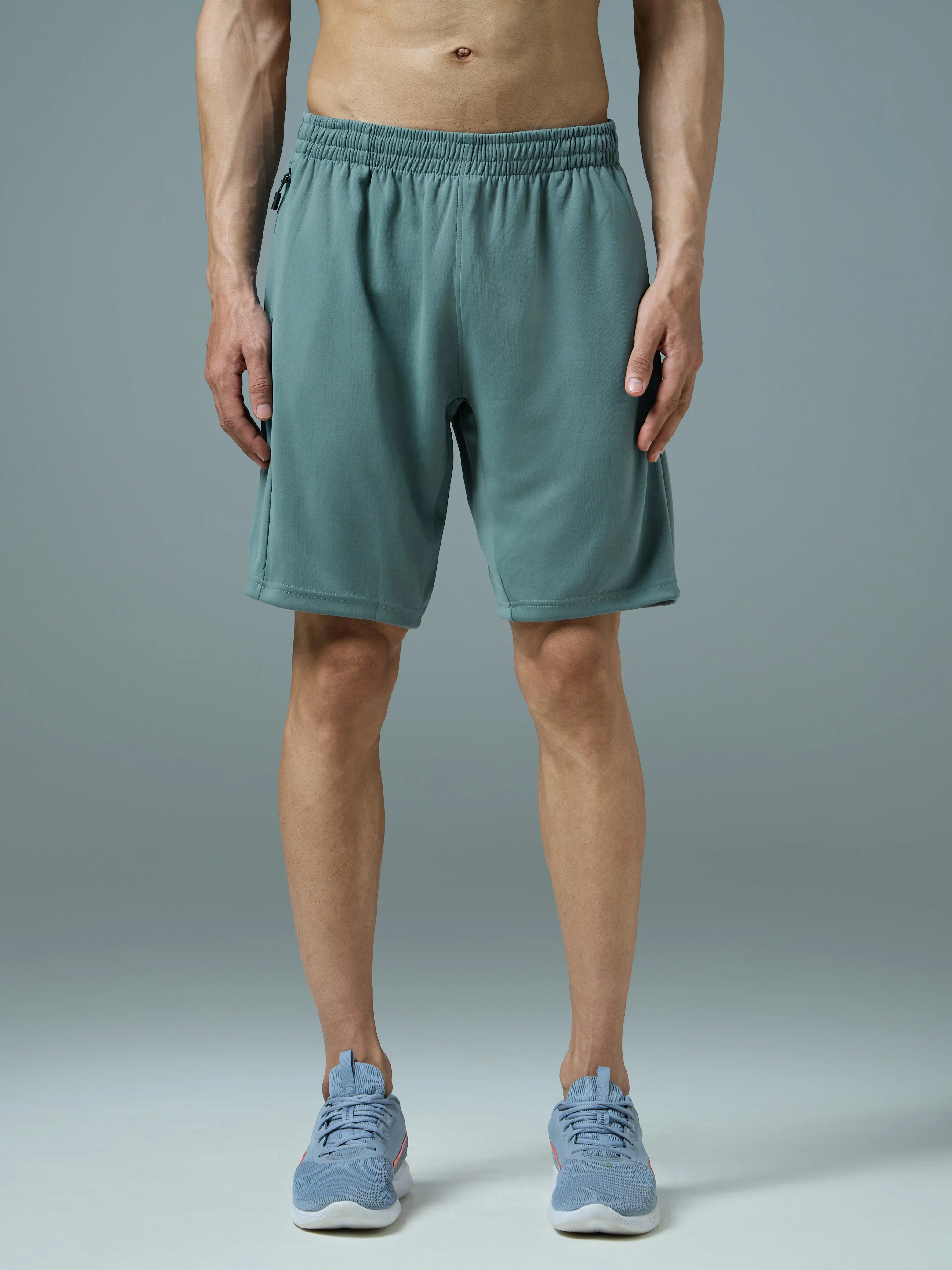 Men Solid Slim Fit Shorts with TECHNO DRY - Image 2