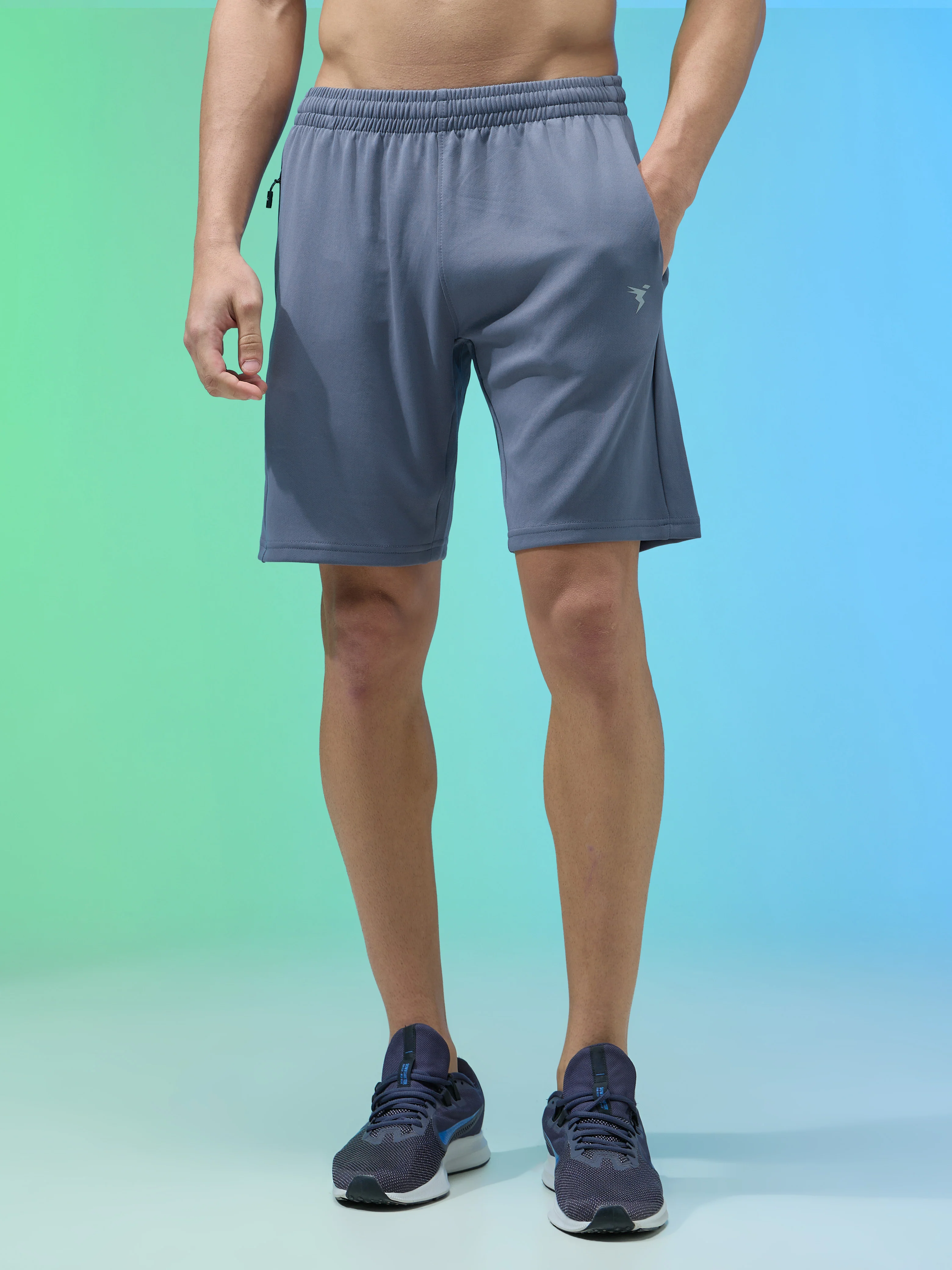 Men Solid Slim Fit Shorts with TECHNO DRY - Image 2