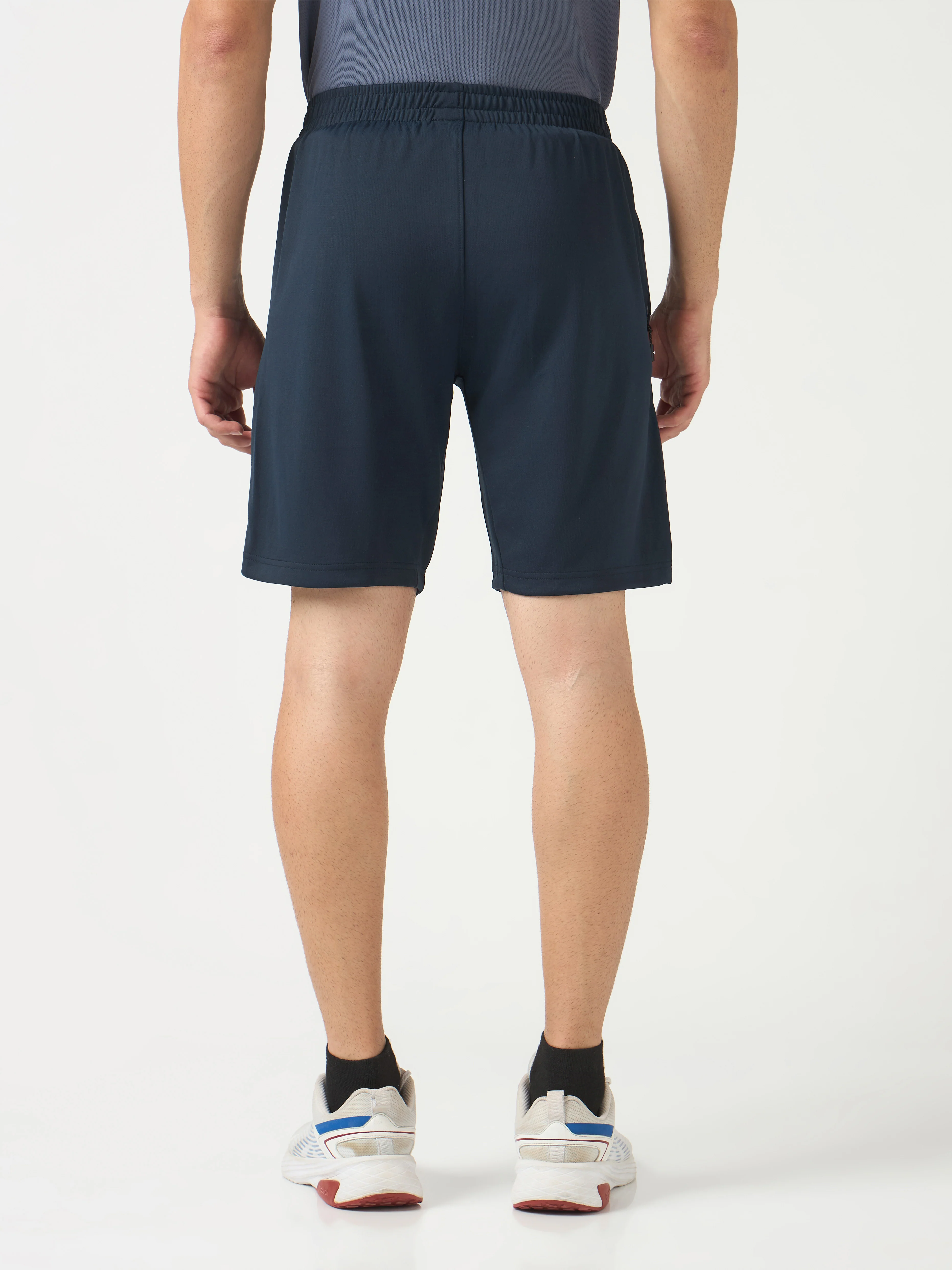 Men Solid Slim Fit Shorts with TECHNO DRY - Image 3