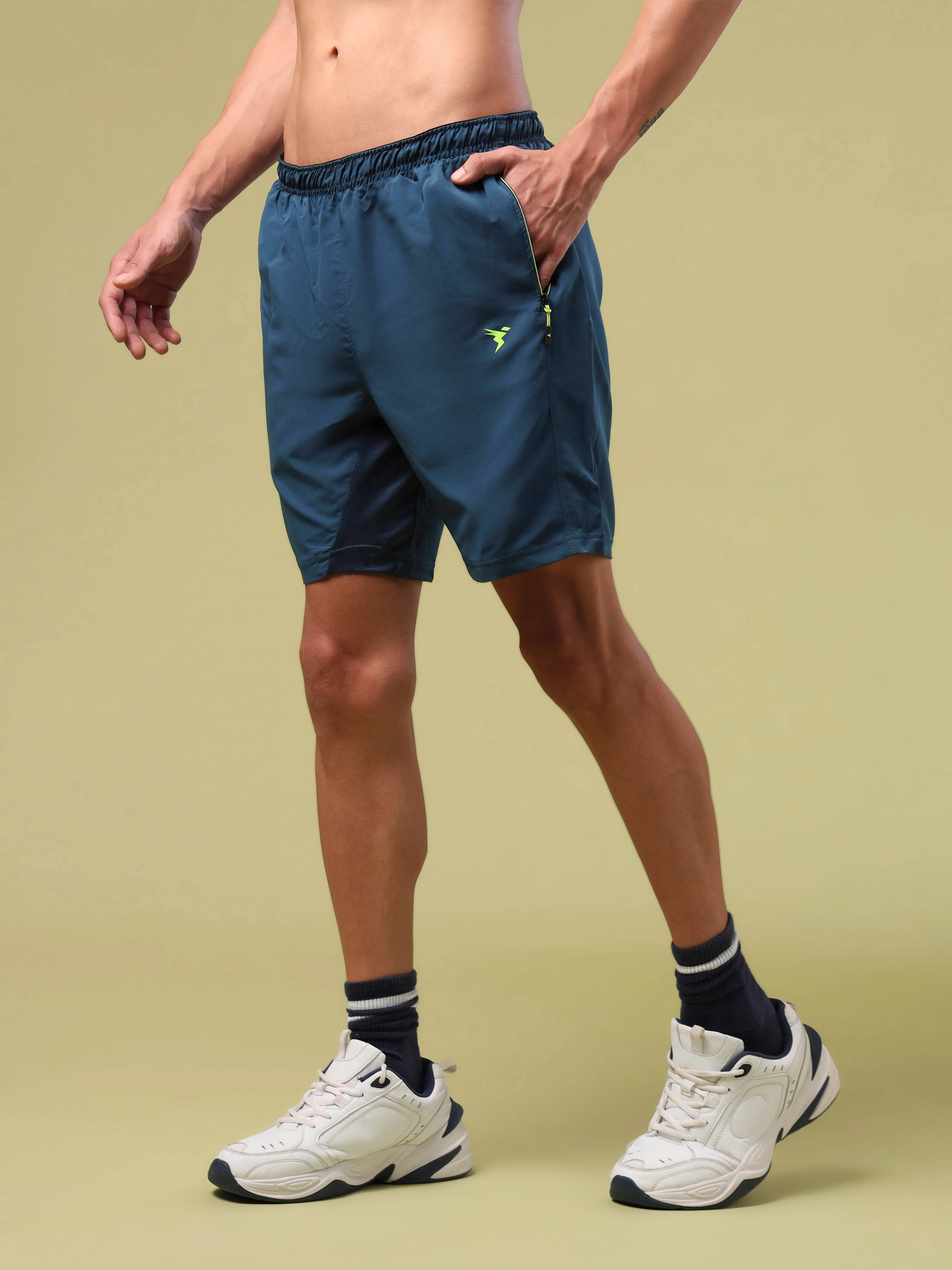 Men Solid Slim Fit Shorts with TECHNOLITE - Image 4