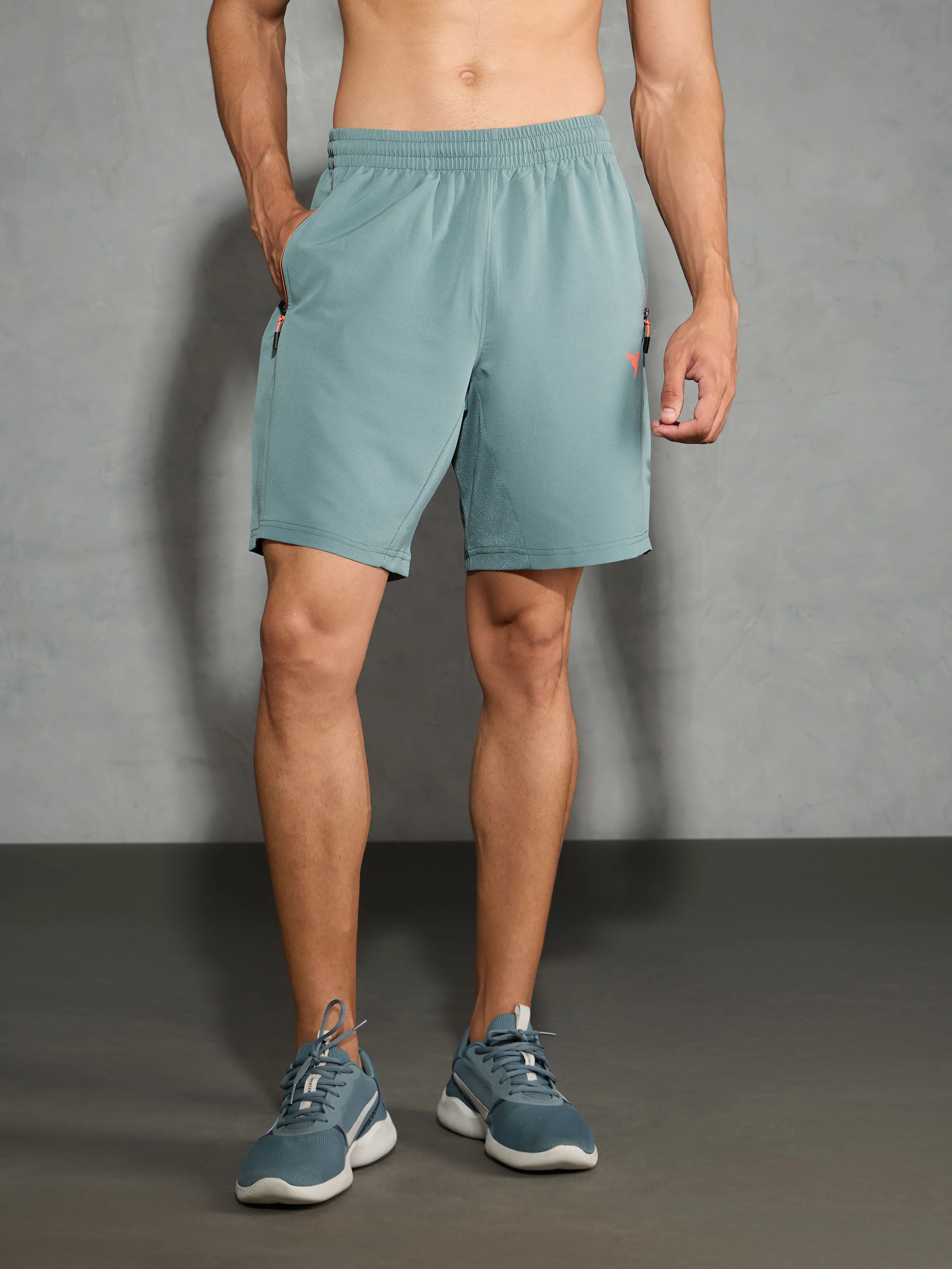 Men Solid Slim Fit Shorts with TECHNOLITE - Image 3