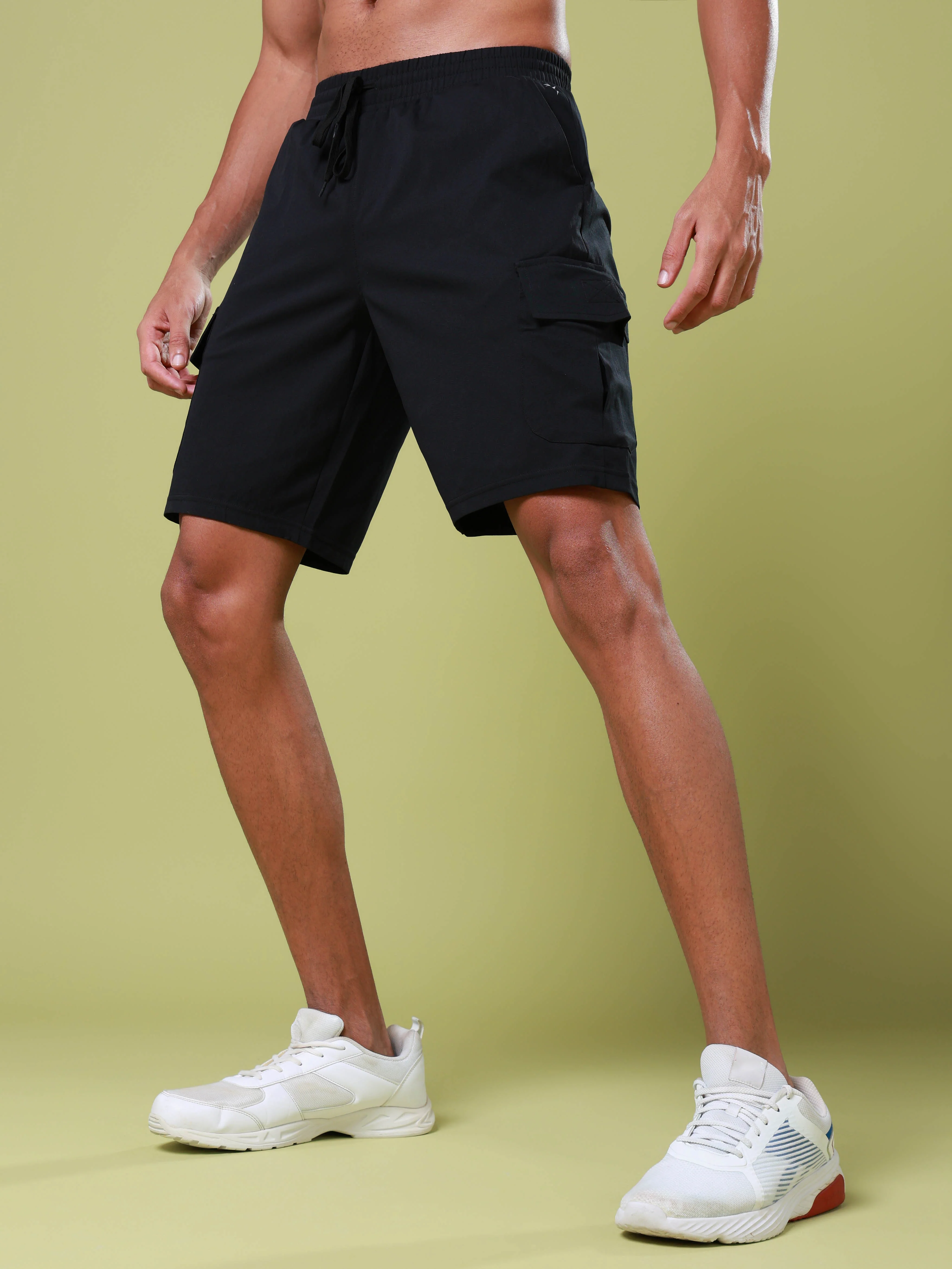 Men Solid Slim Fit Shorts with TS FLEXI - Image 4