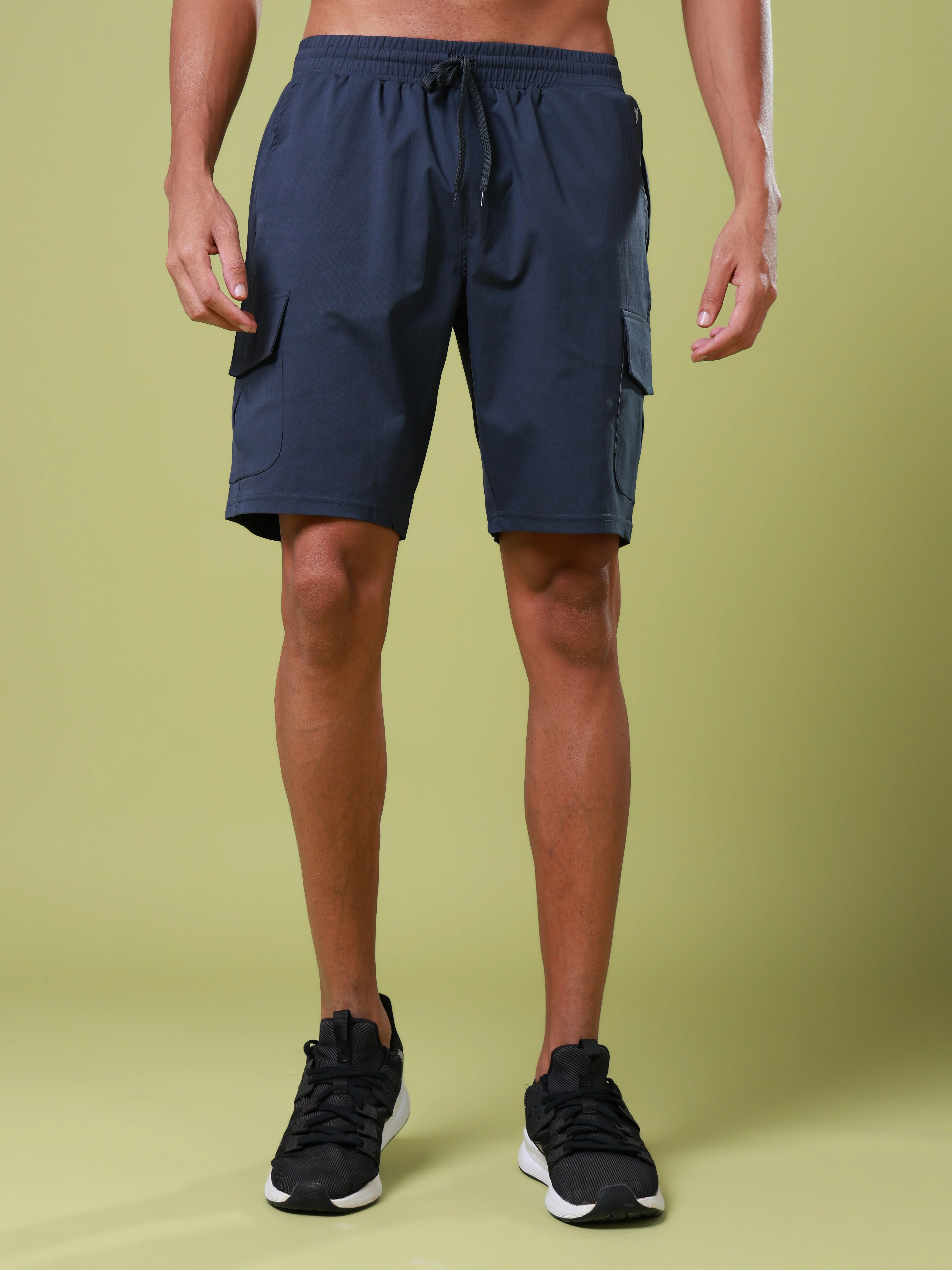Men Solid Slim Fit Shorts with TS FLEXI