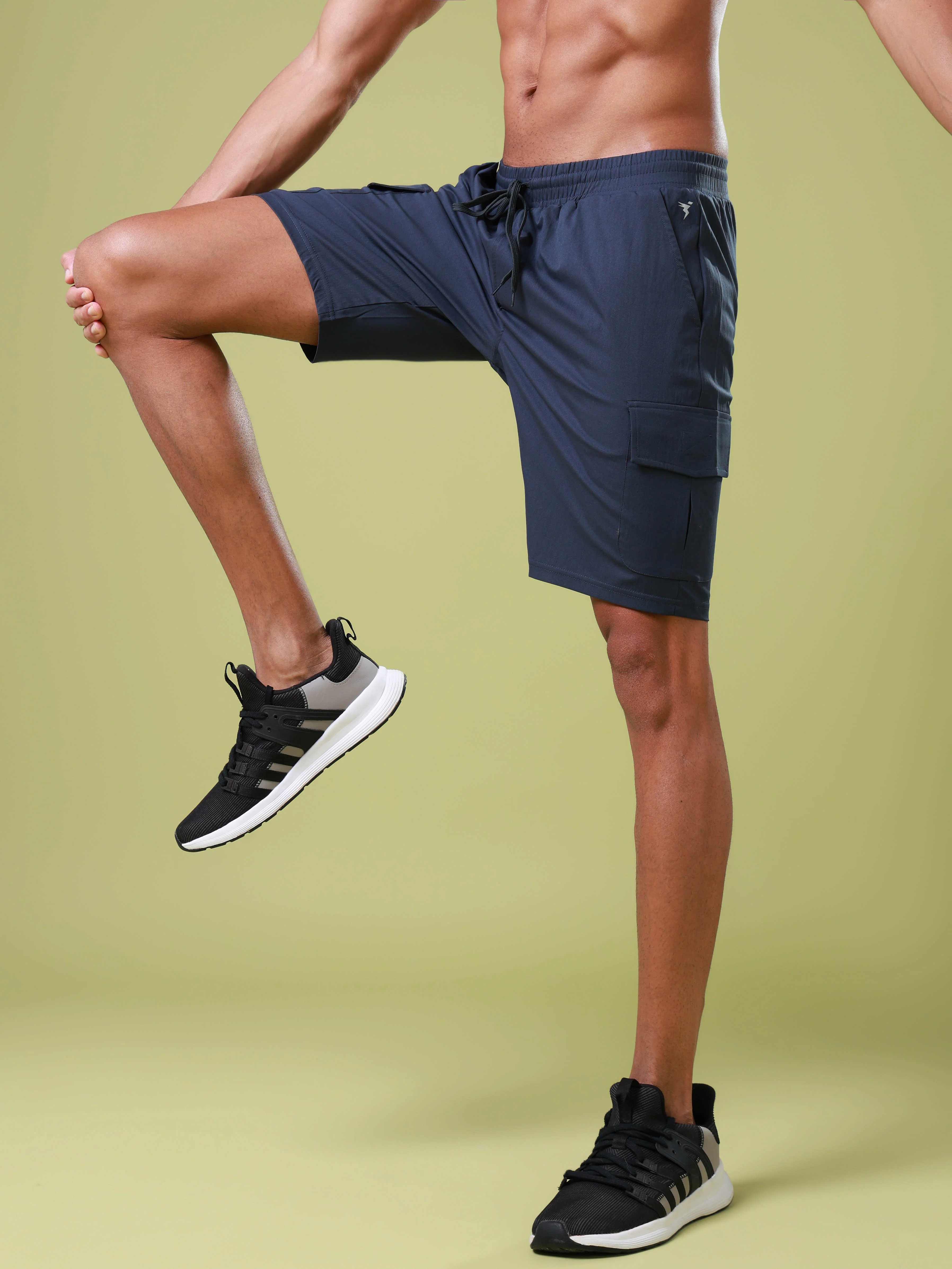 Men Solid Slim Fit Shorts with TS FLEXI - Image 2