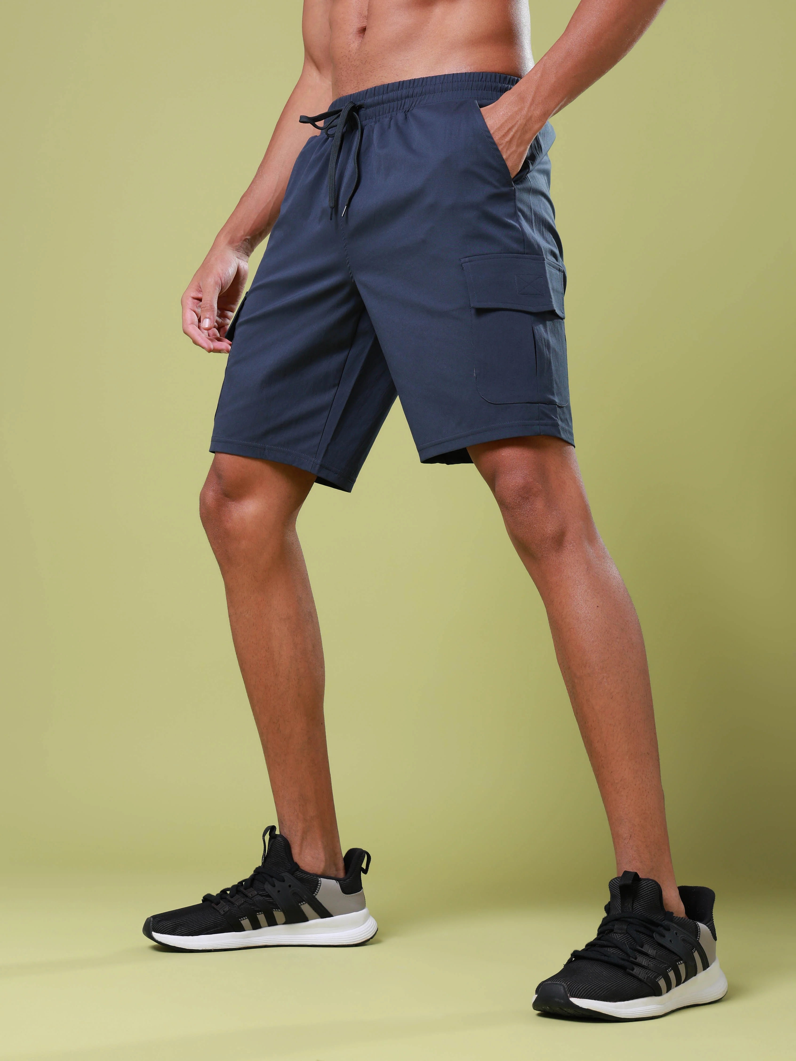Men Solid Slim Fit Shorts with TS FLEXI - Image 4