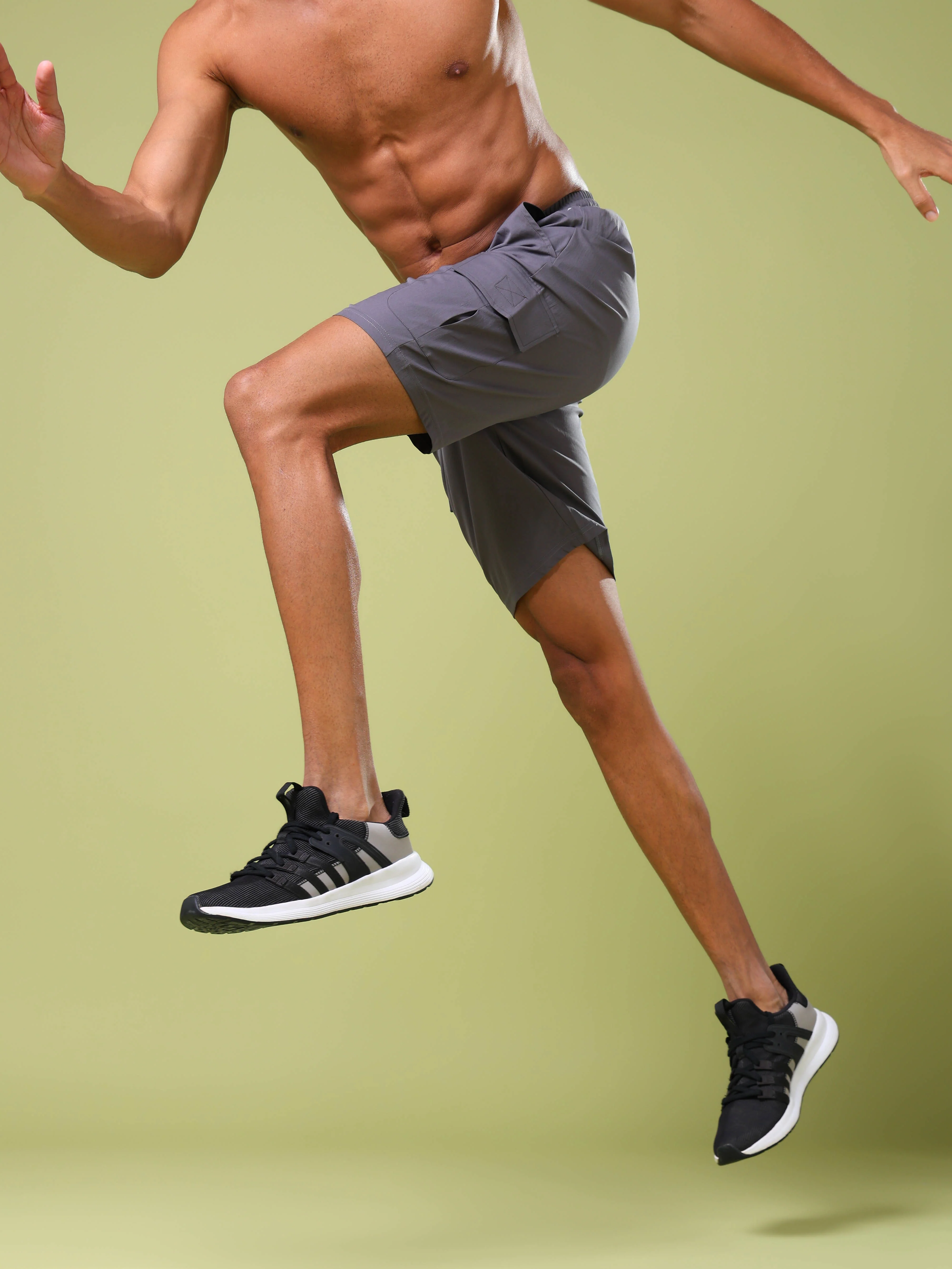 Men Solid Slim Fit Shorts with TS FLEXI - Image 2