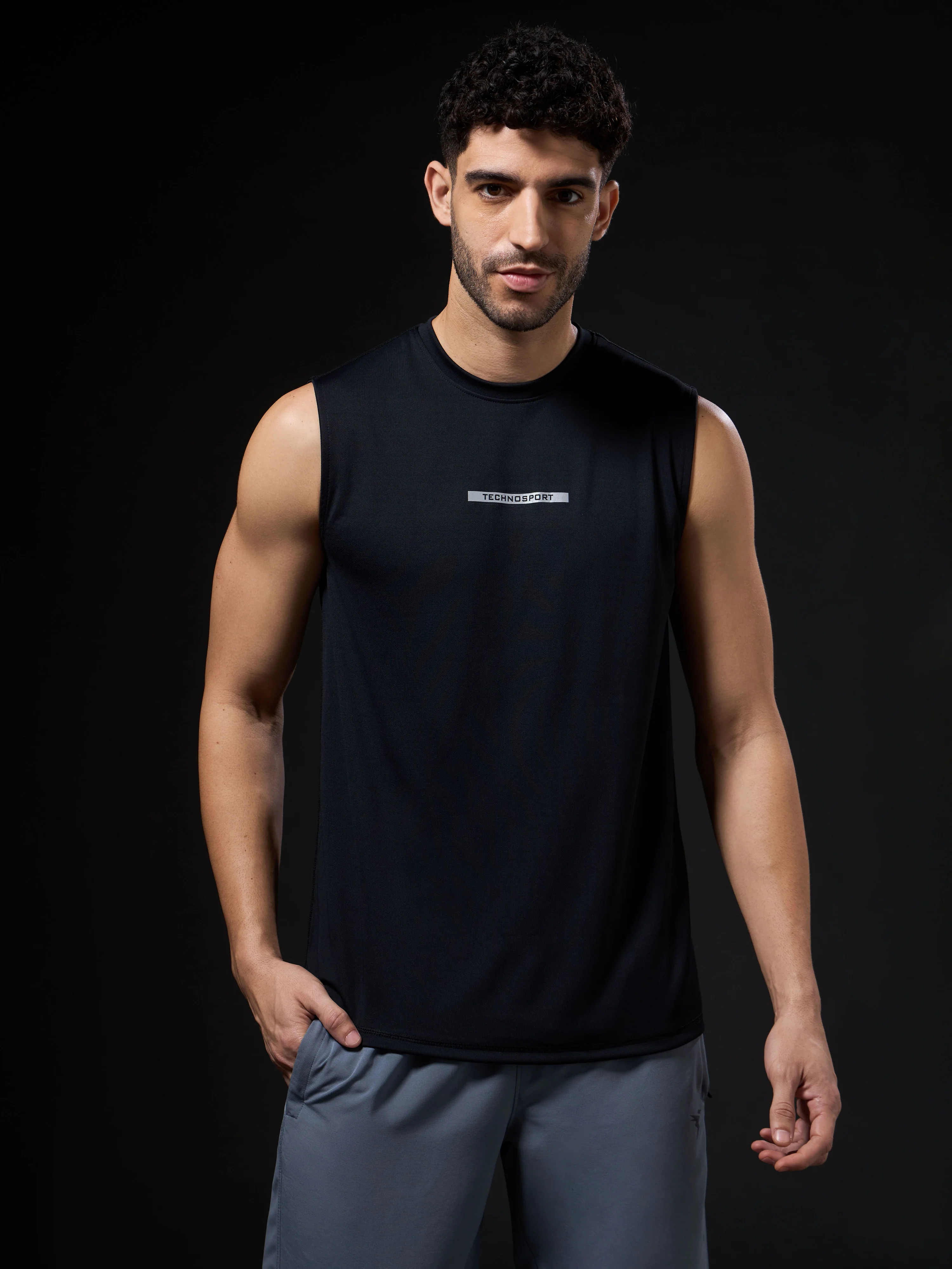 Men Solid Slim Fit Sports Innerwear Vest with TECHNOCOOL+ - Image 2
