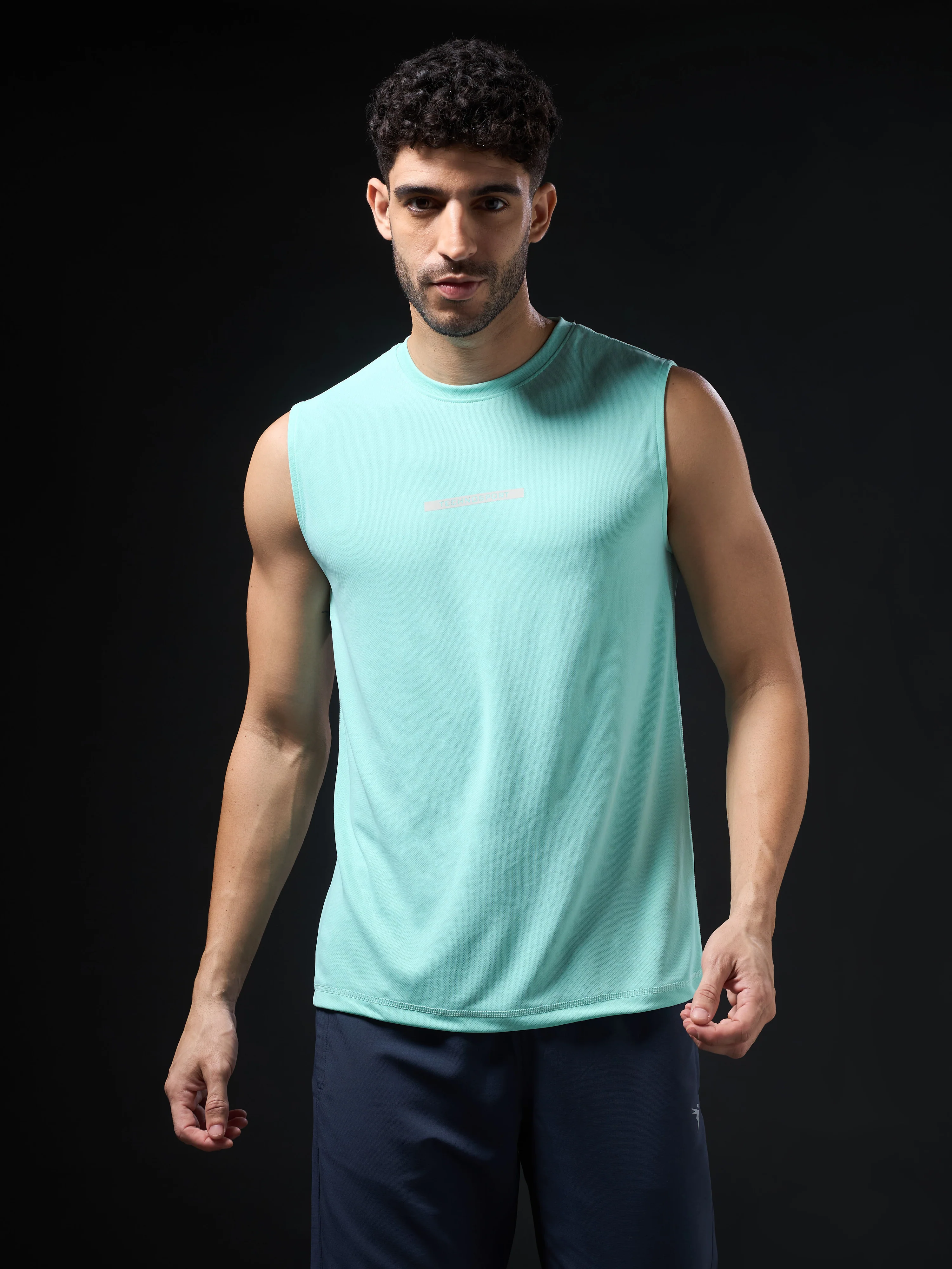 Men Solid Slim Fit Sports Innerwear Vest with TECHNOCOOL+ - Image 2
