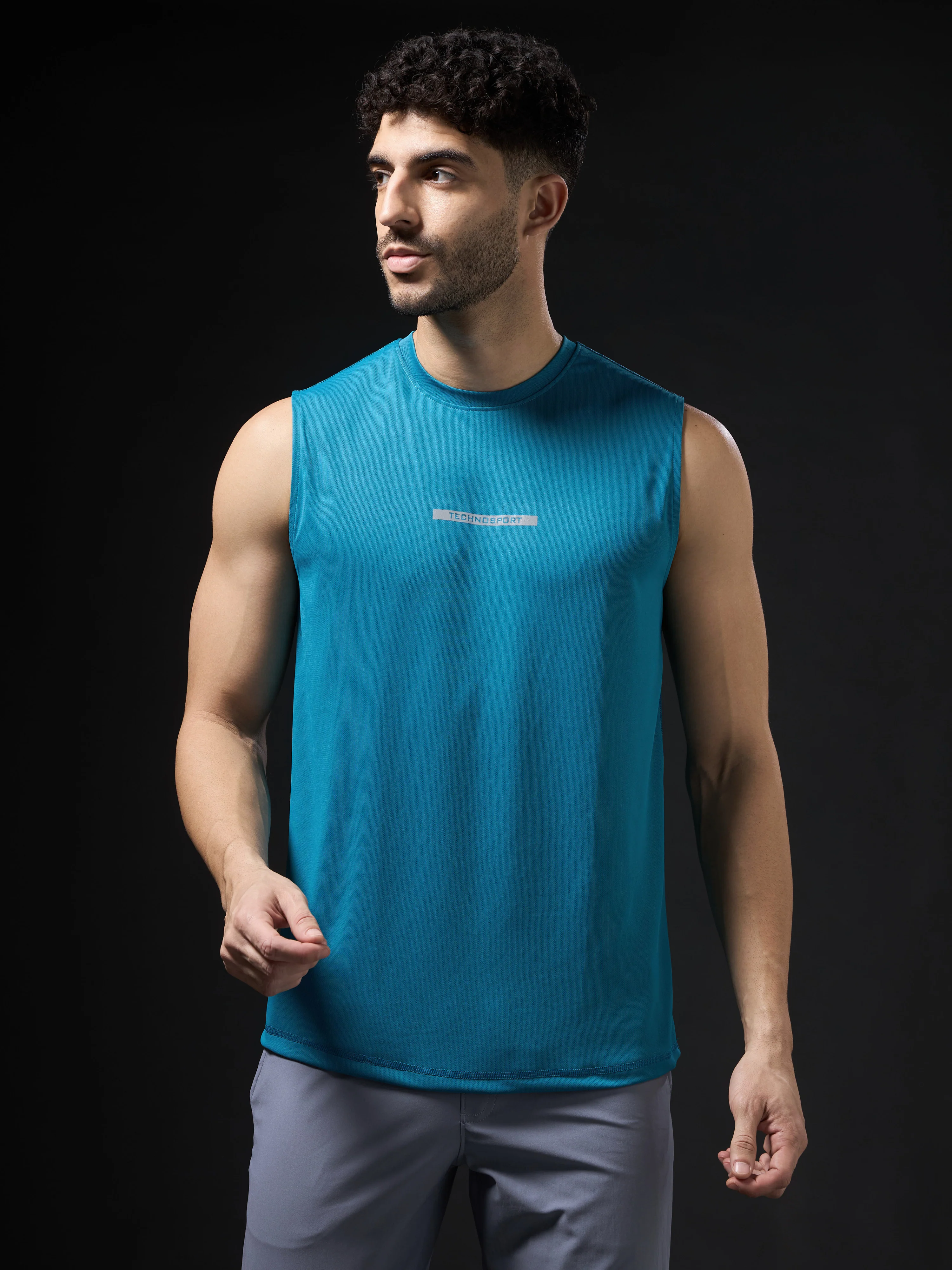 Men Solid Slim Fit Sports Innerwear Vest with TECHNOCOOL+ - Image 2