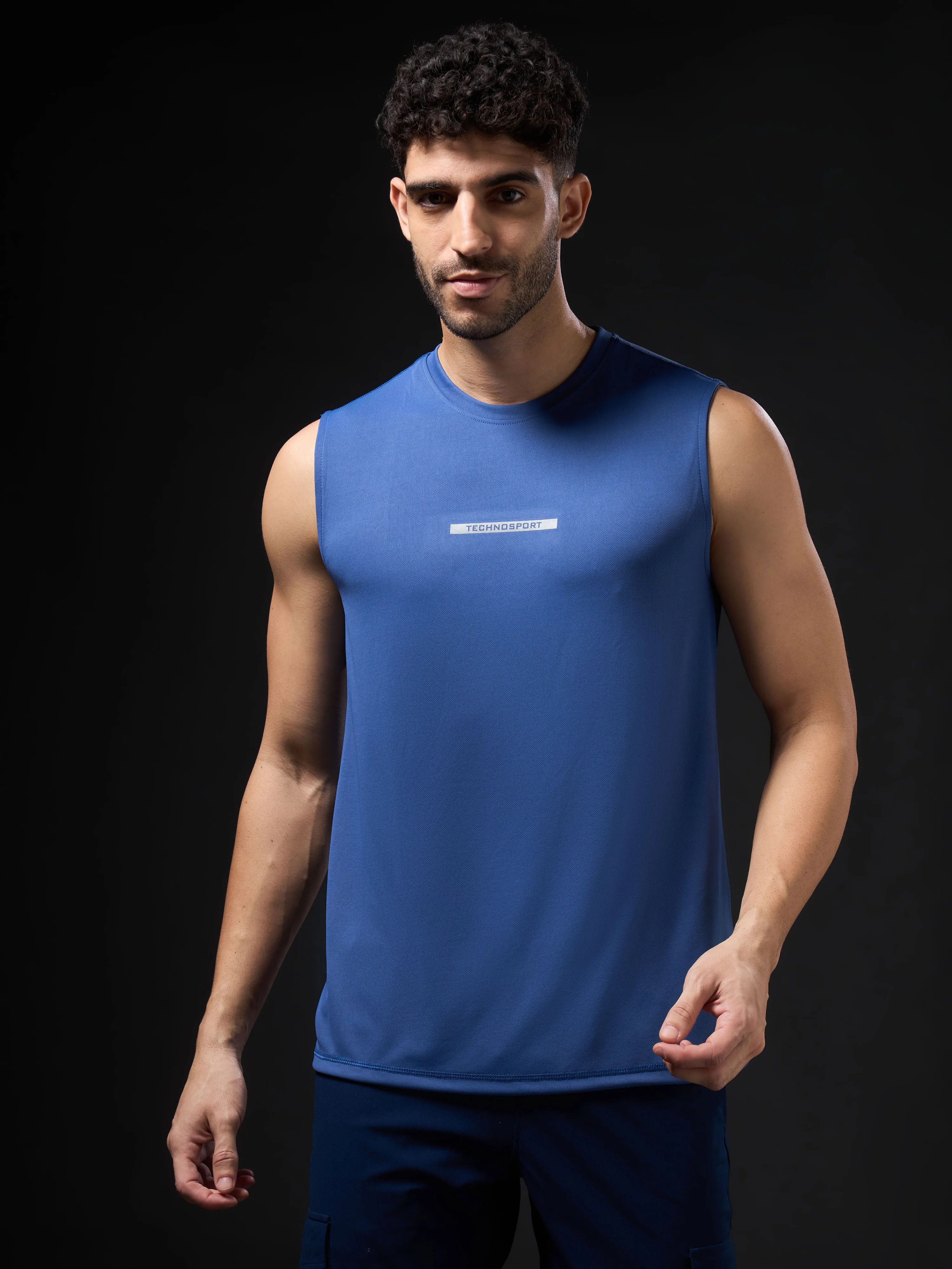 Men Solid Slim Fit Sports Innerwear Vest with TECHNOCOOL+