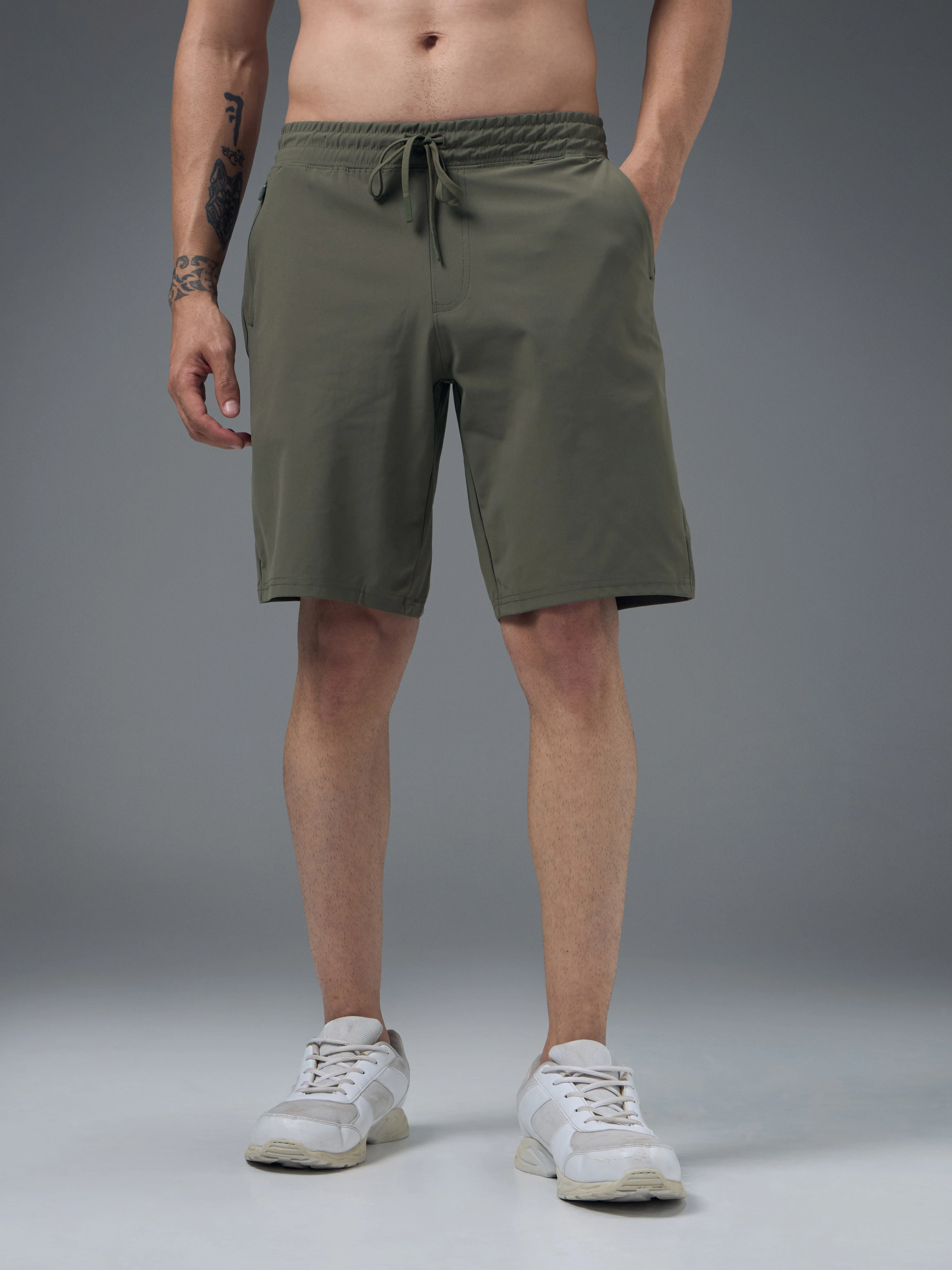 Men Solid Slim Fit Sports Shorts with DURACOOL