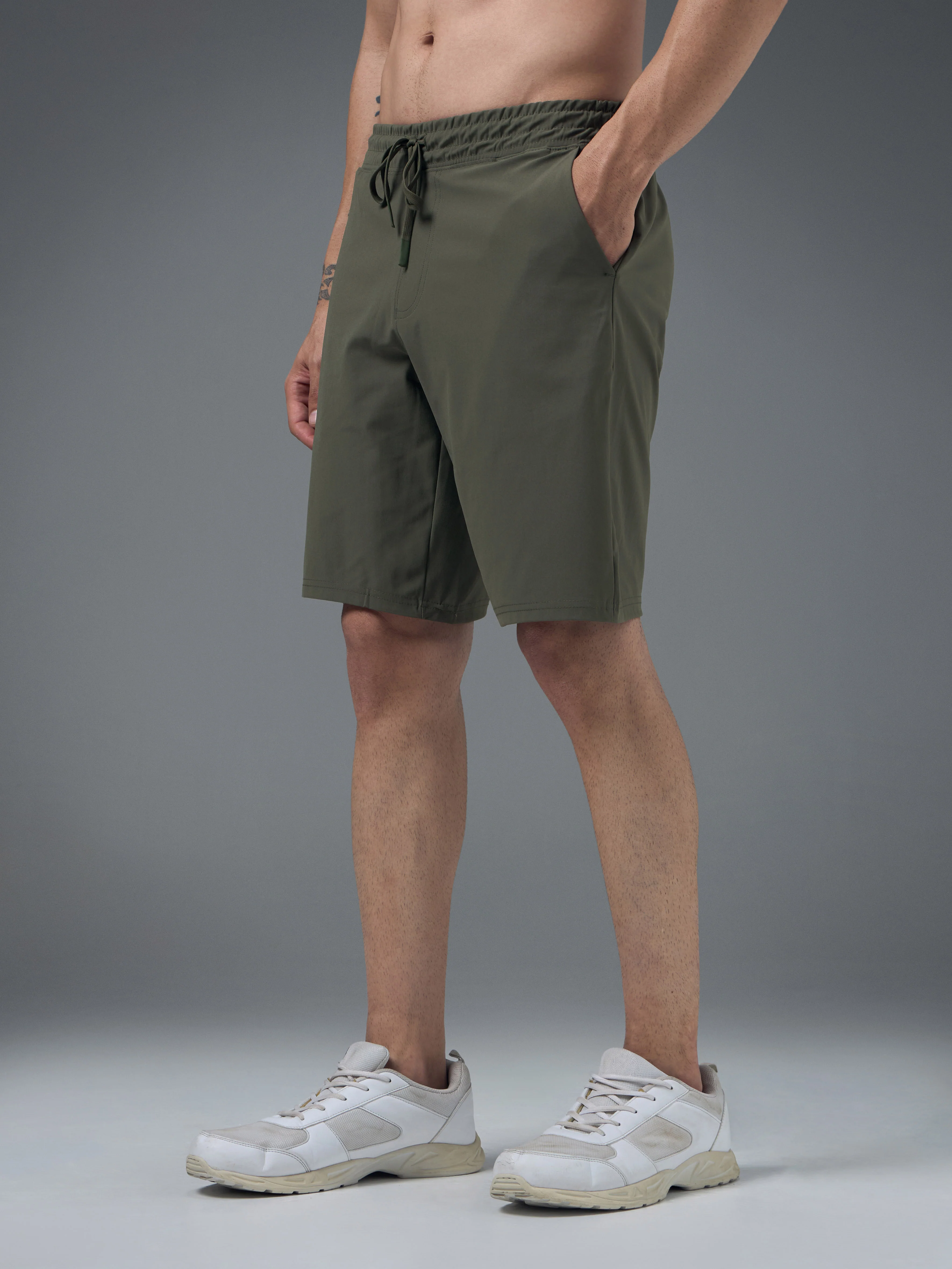 Men Solid Slim Fit Sports Shorts with DURACOOL - Image 3