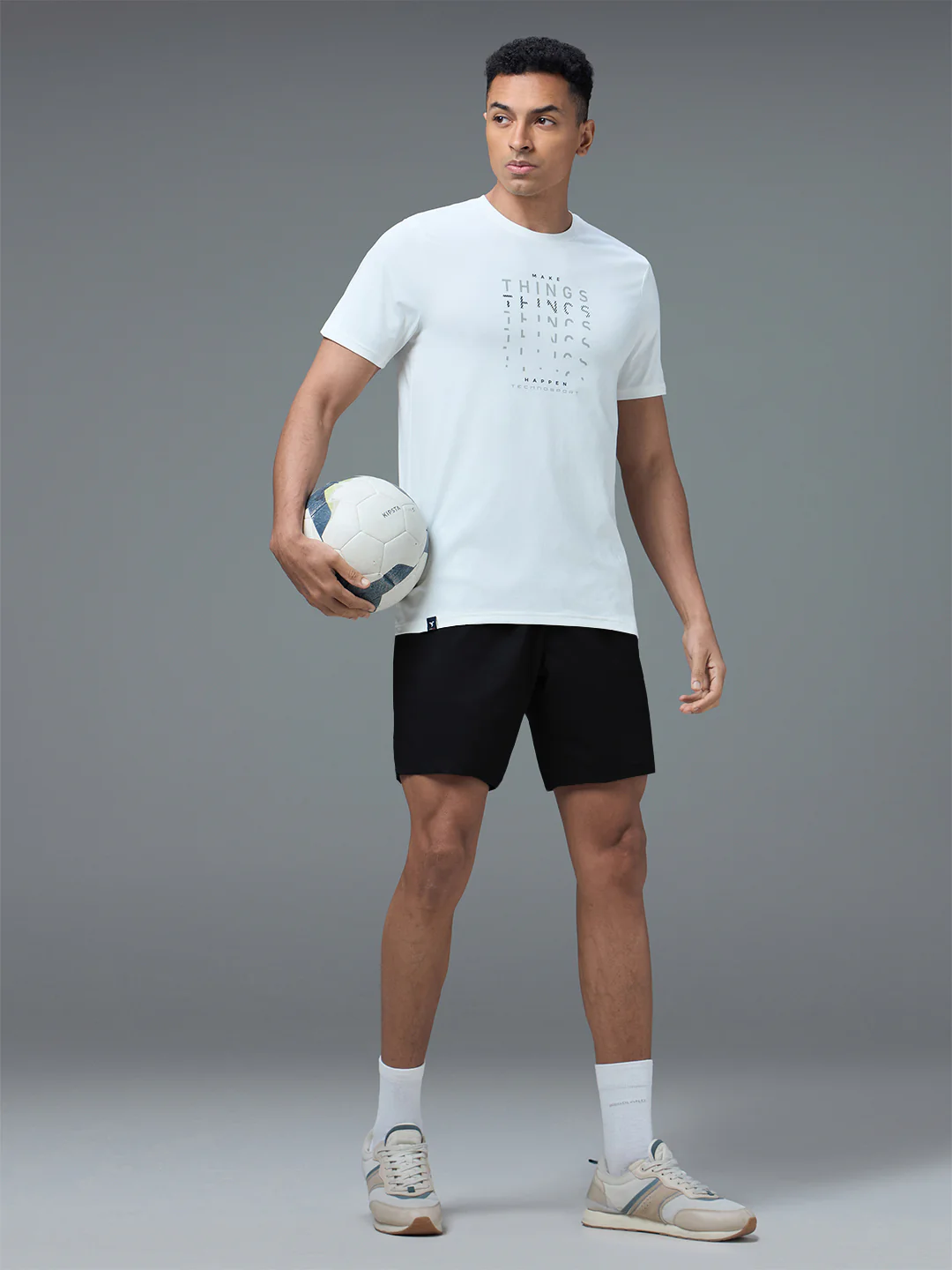 Men Solid Slim Fit Sports Shorts with TS FLEXI - Image 4