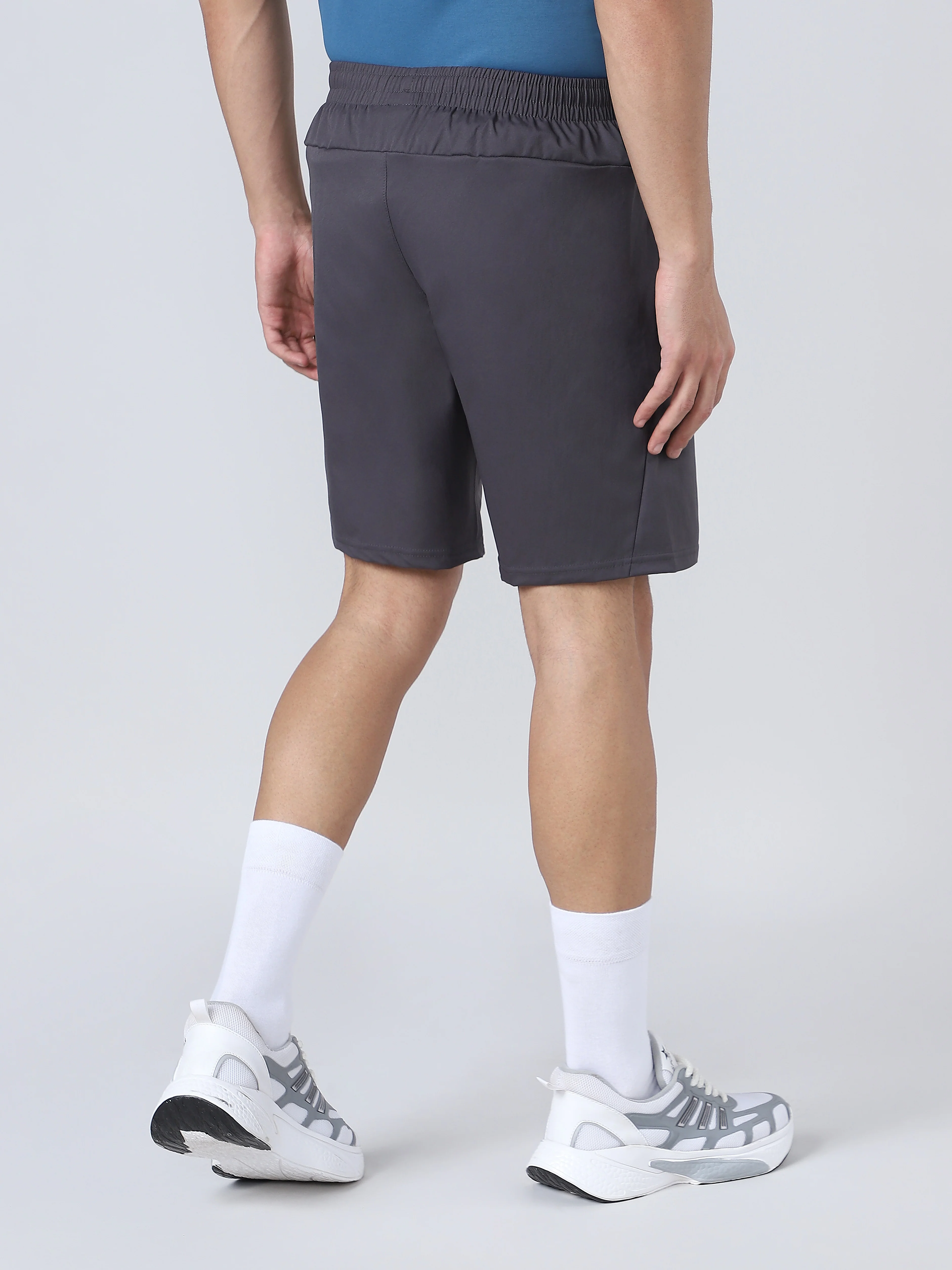 Men Solid Slim Fit Sports Shorts with TS FLEXI - Image 2