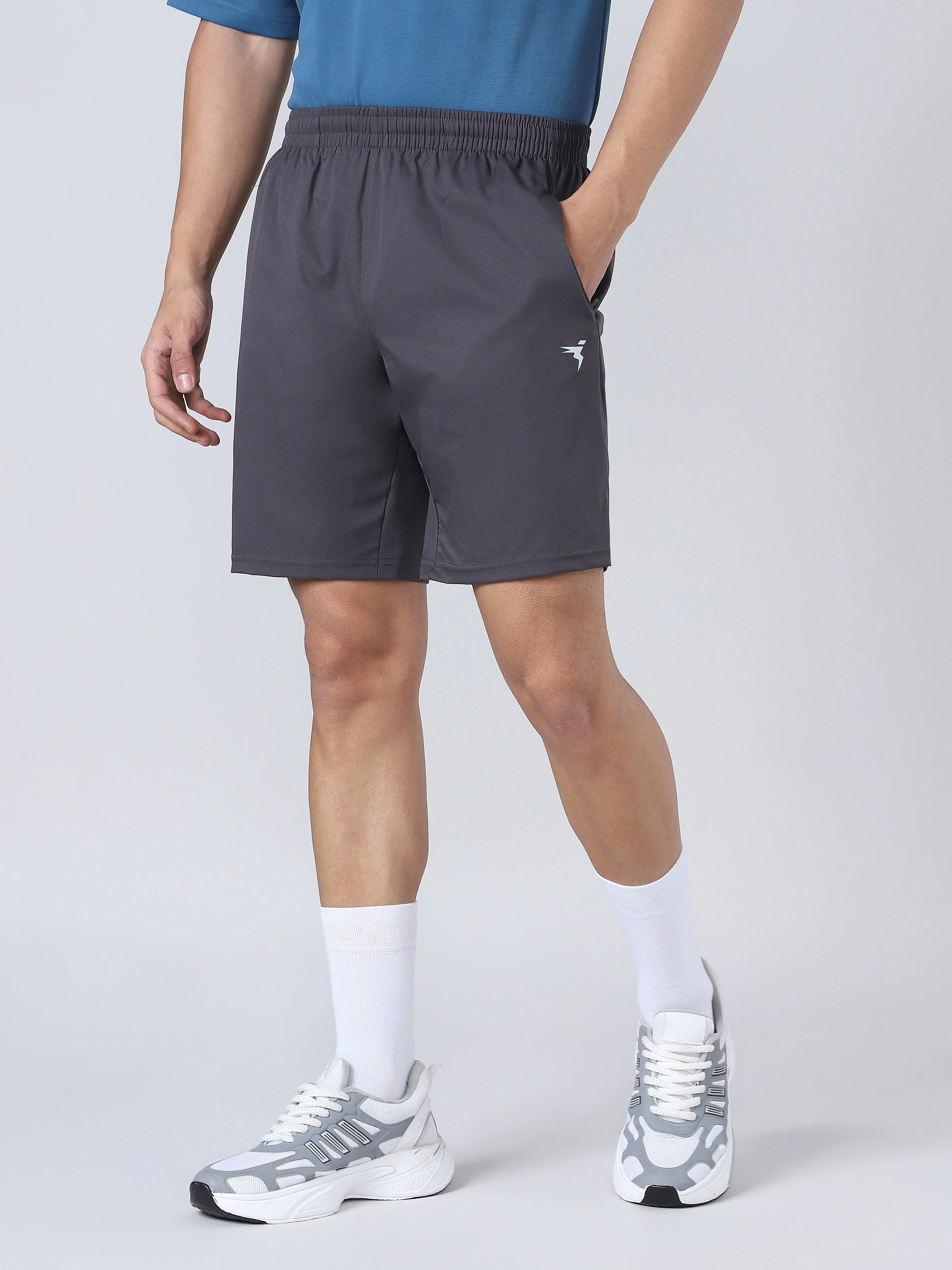 Men Solid Slim Fit Sports Shorts with TS FLEXI - Image 3