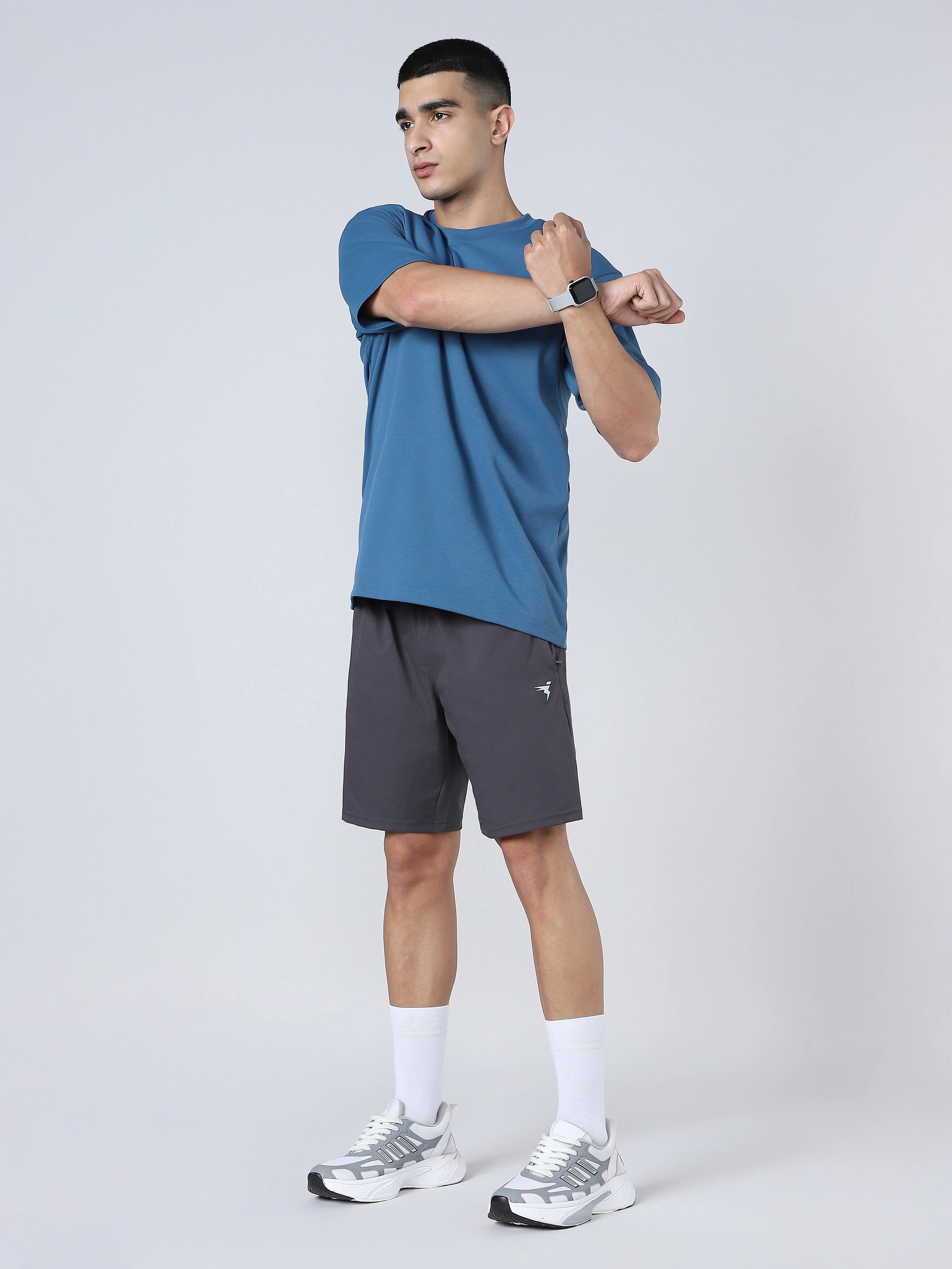 Men Solid Slim Fit Sports Shorts with TS FLEXI - Image 4