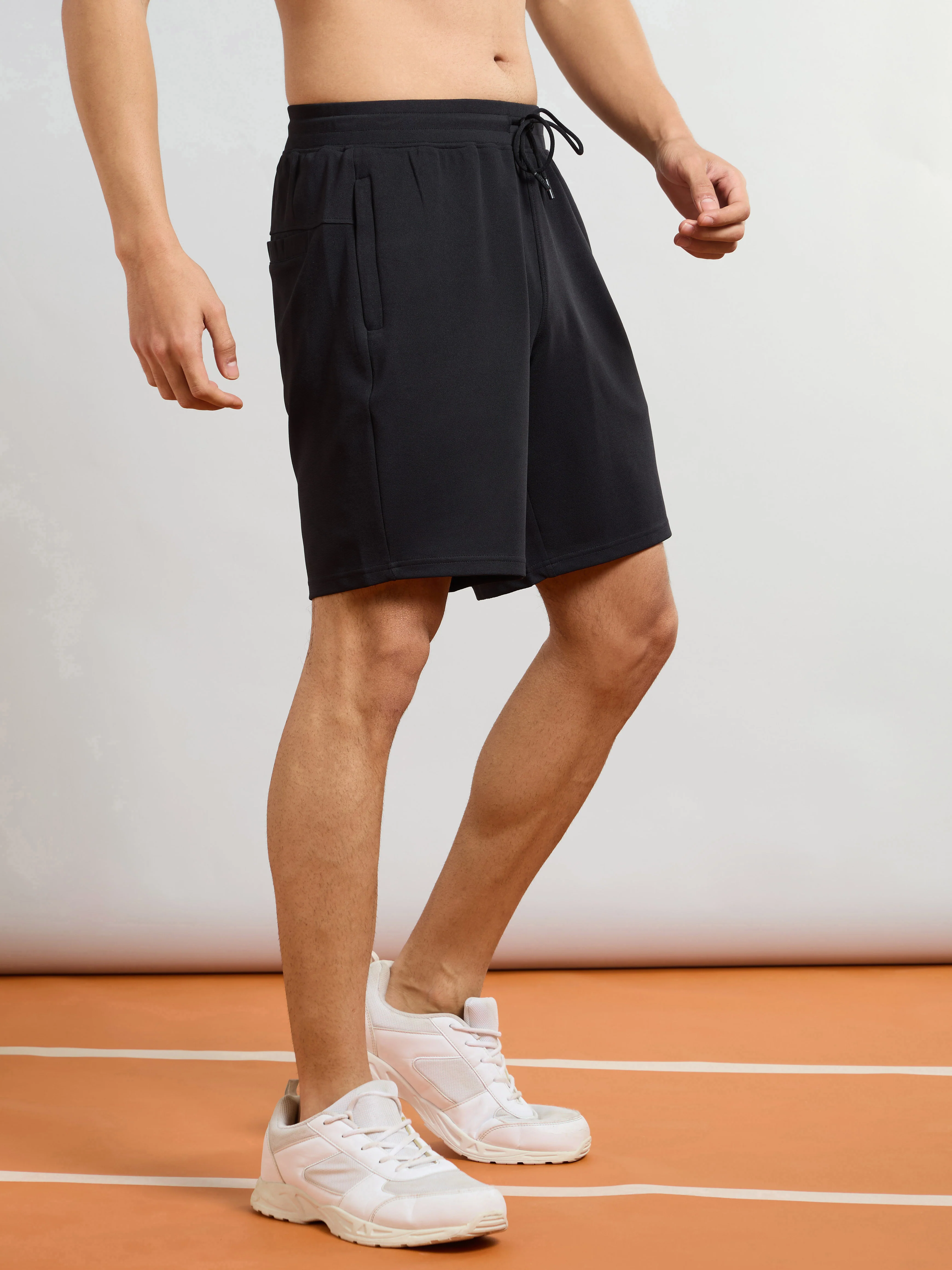 Men Solid Slim Fit Sports Shorts with TS FLEXI - Image 4