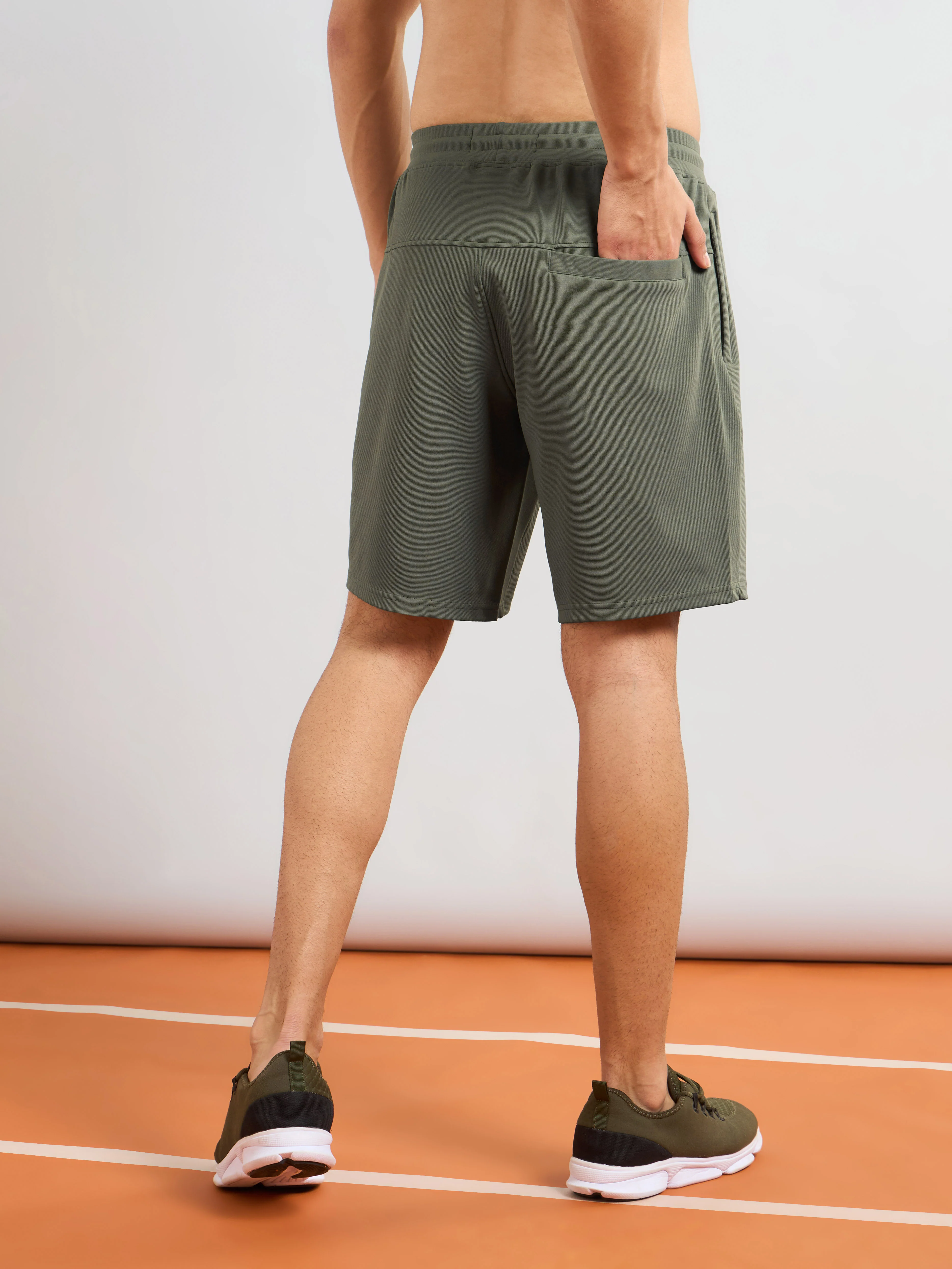 Men Solid Slim Fit Sports Shorts with TS FLEXI - Image 3